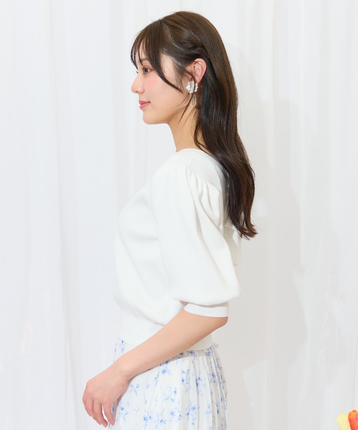 2WAYリボンラメニットプルオーバー