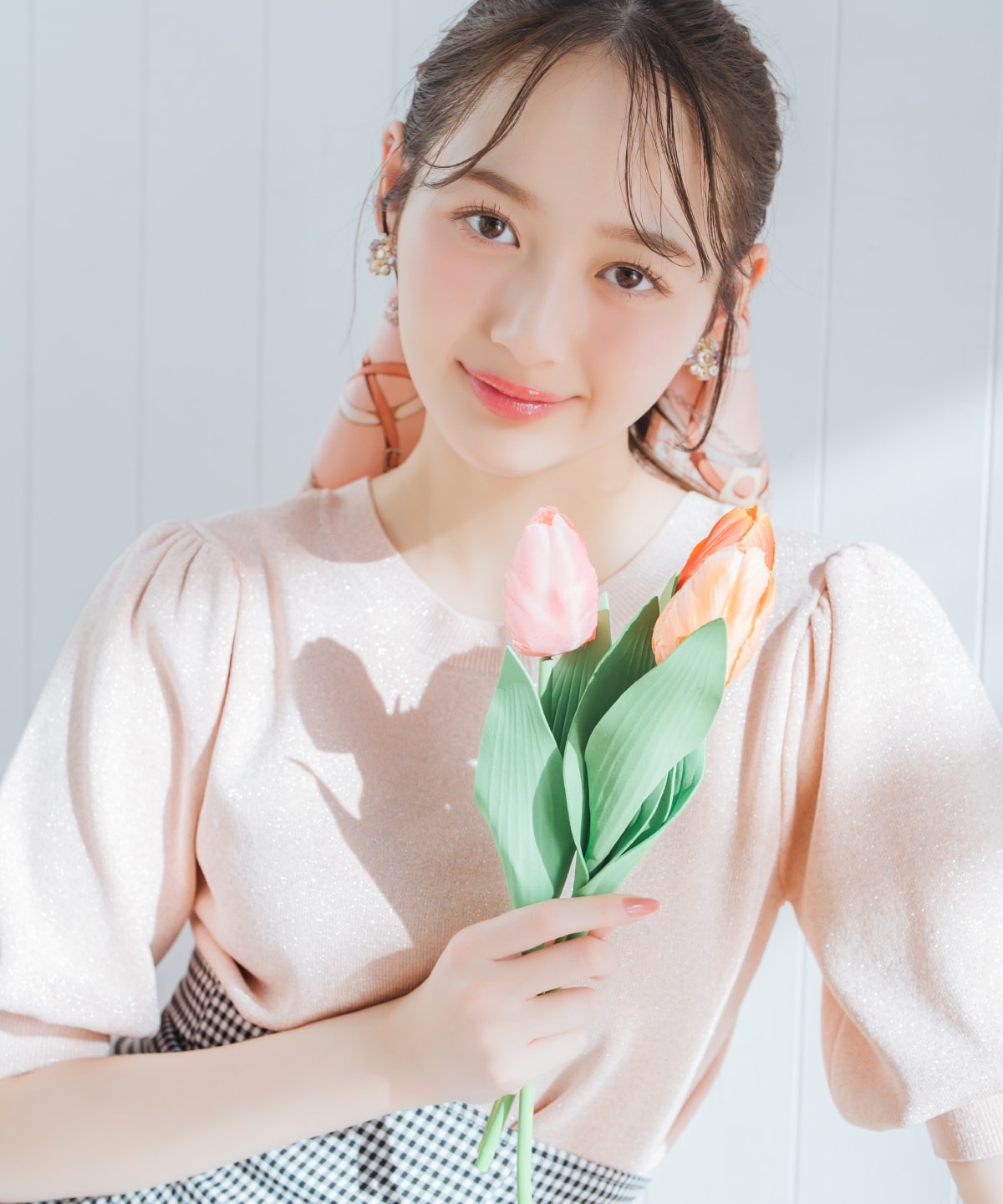 2WAYリボンラメニットプルオーバー