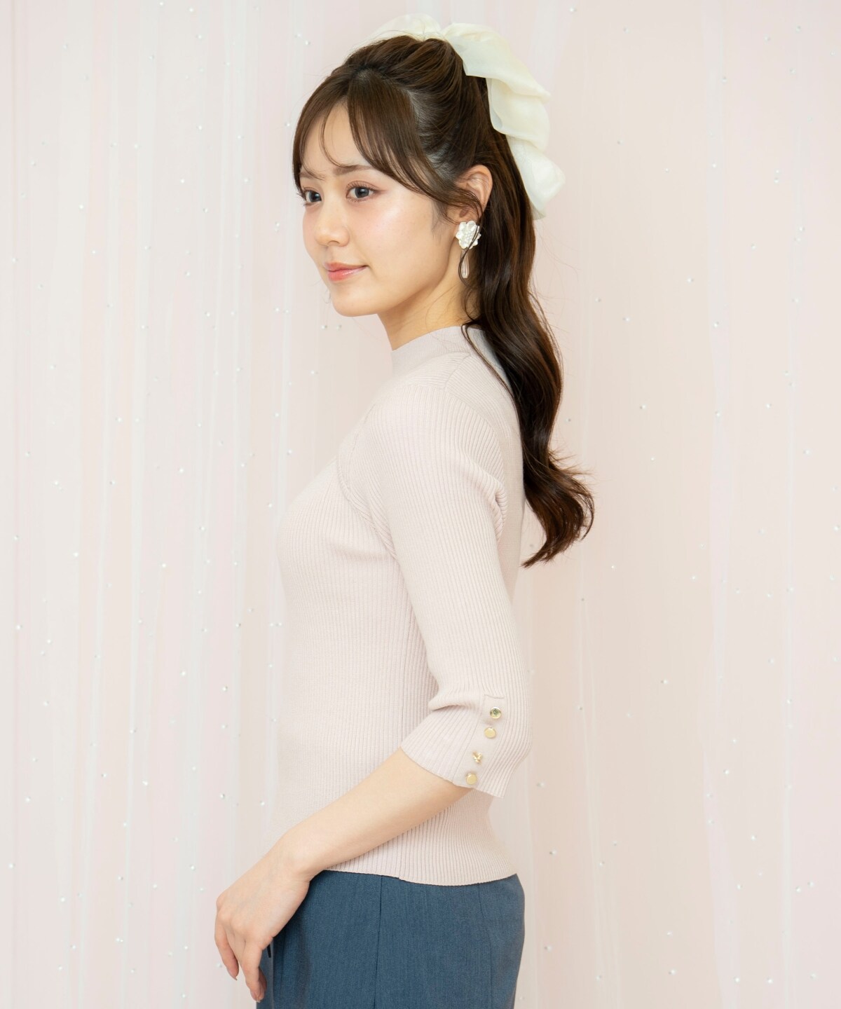 デコルテオープンハイネックプルオーバー