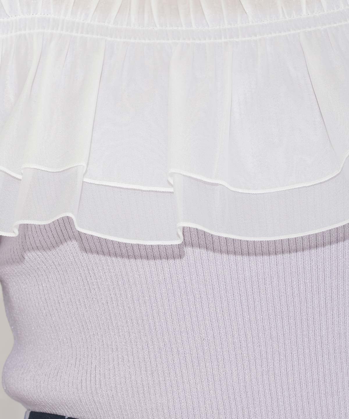 シアーボリュームフリルニットプルオーバー