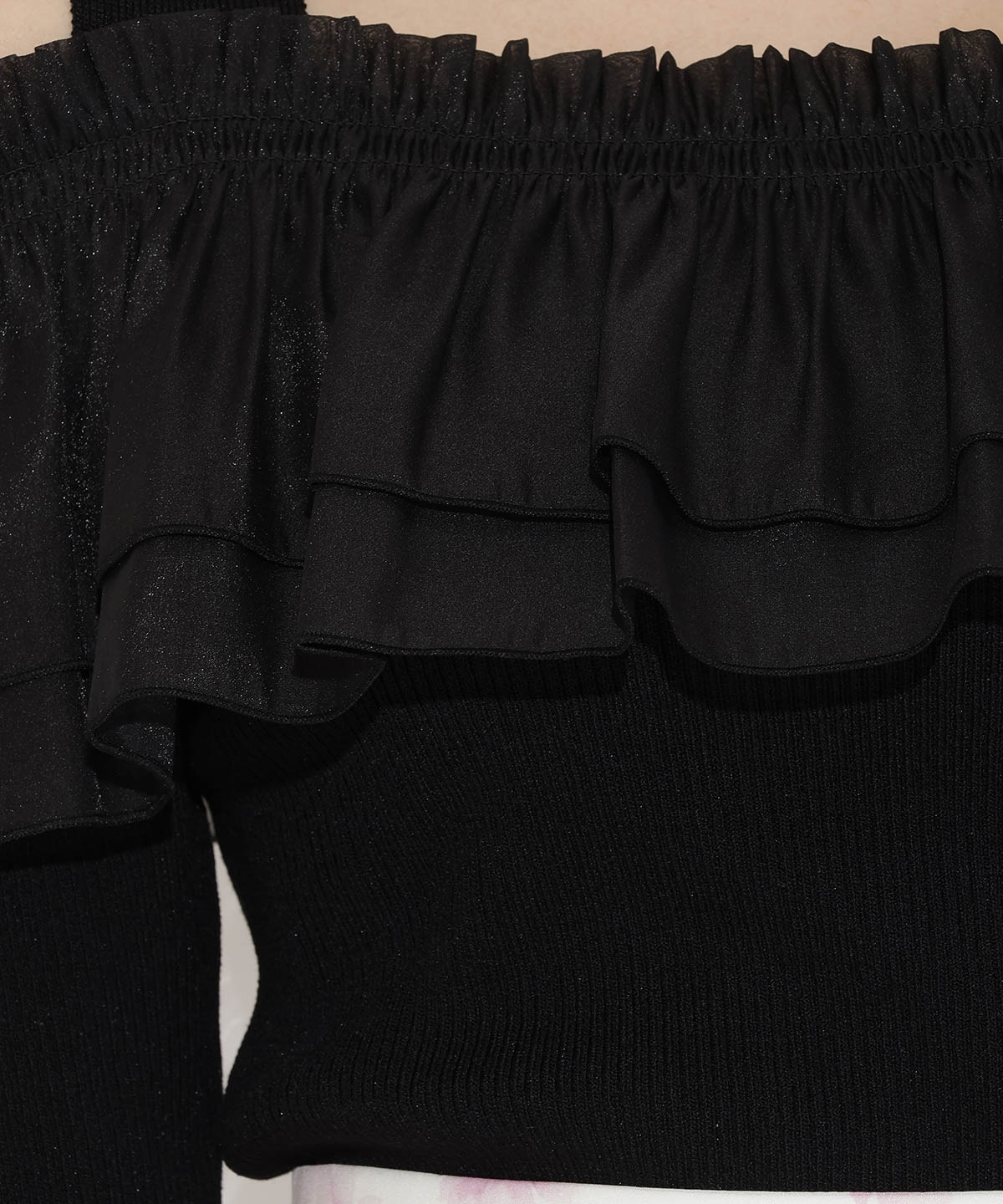 シアーボリュームフリルニットプルオーバー