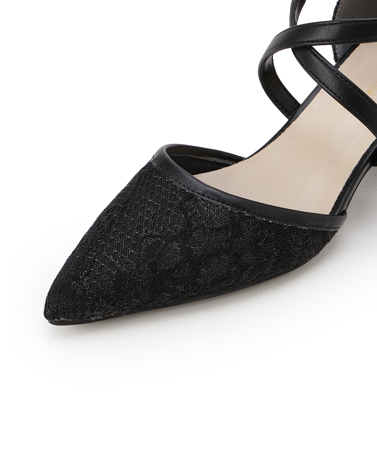 バックリボンレースパンプス