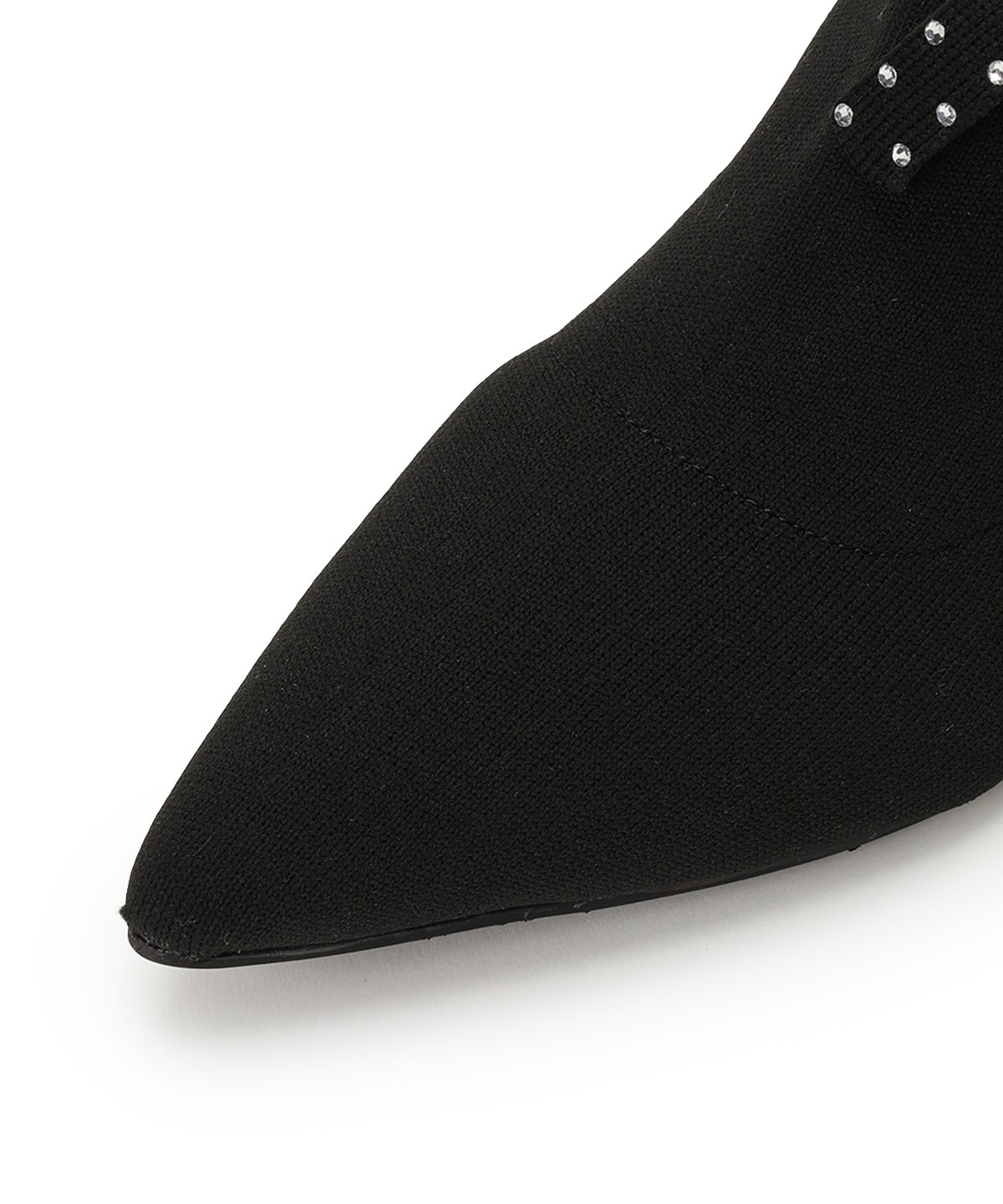 ビジューブローチ付きソックスブーツ