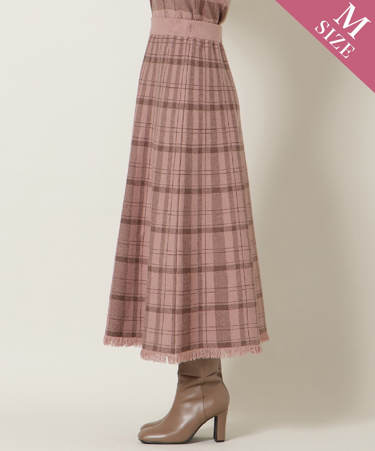 【10/17(fri)12時発売】チェック柄ニットフレアスカート