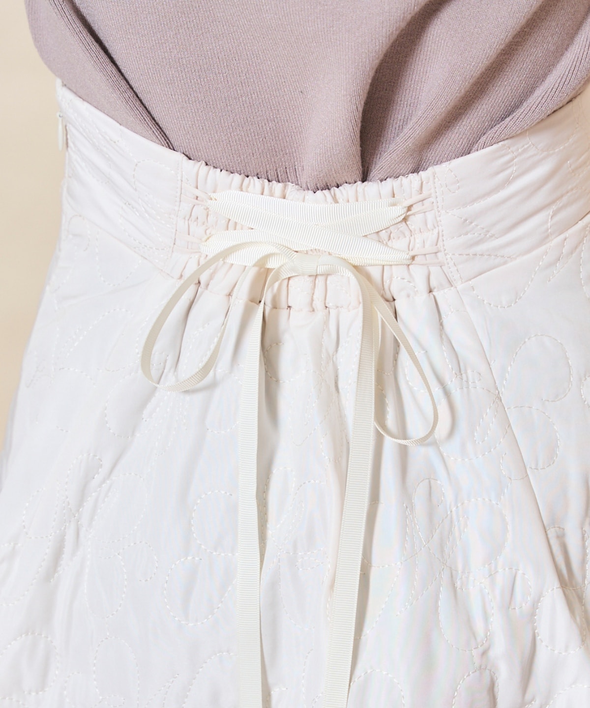 キルティングボリュームフレアスカート