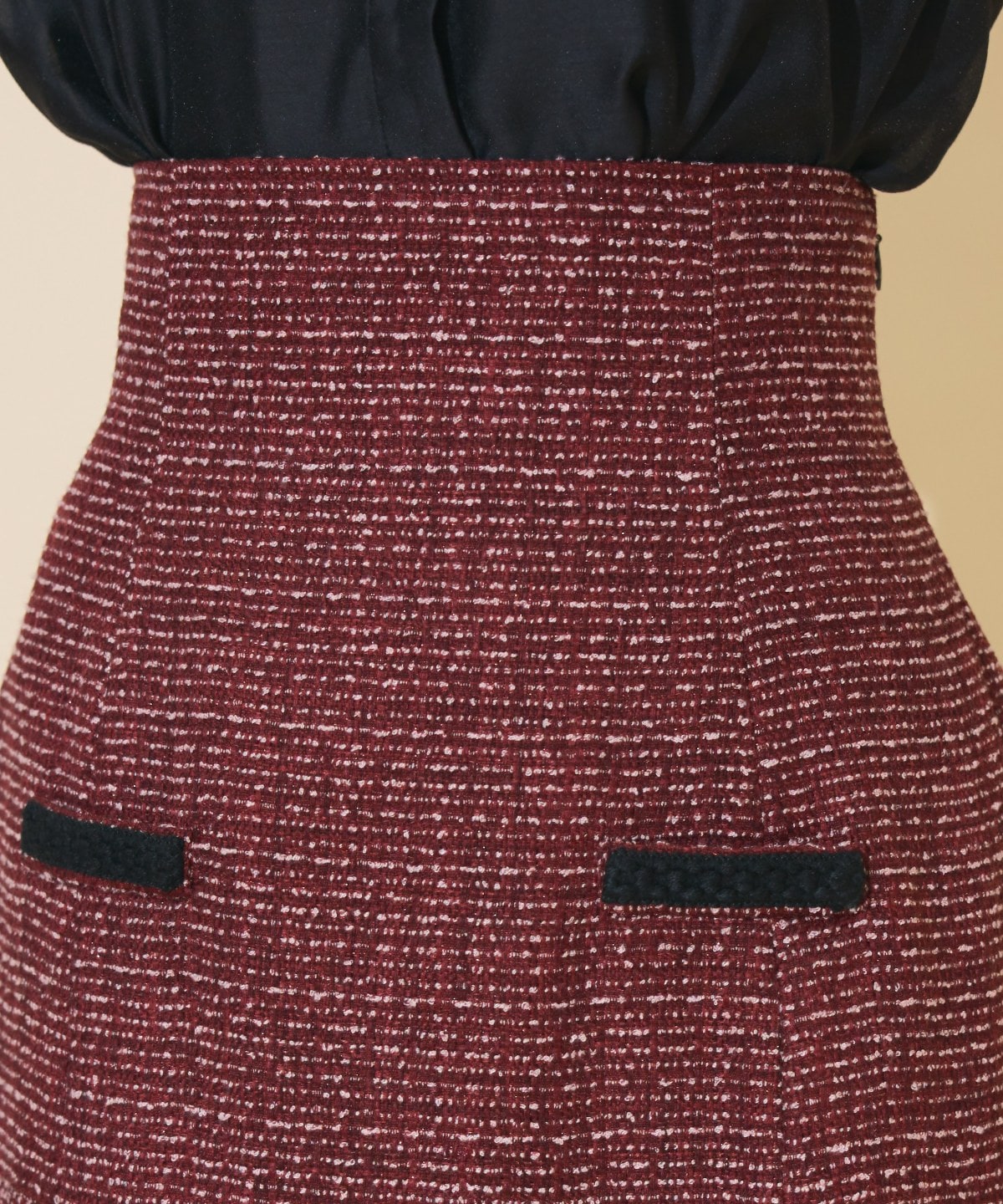 ブレードデザインツイードミニスカート