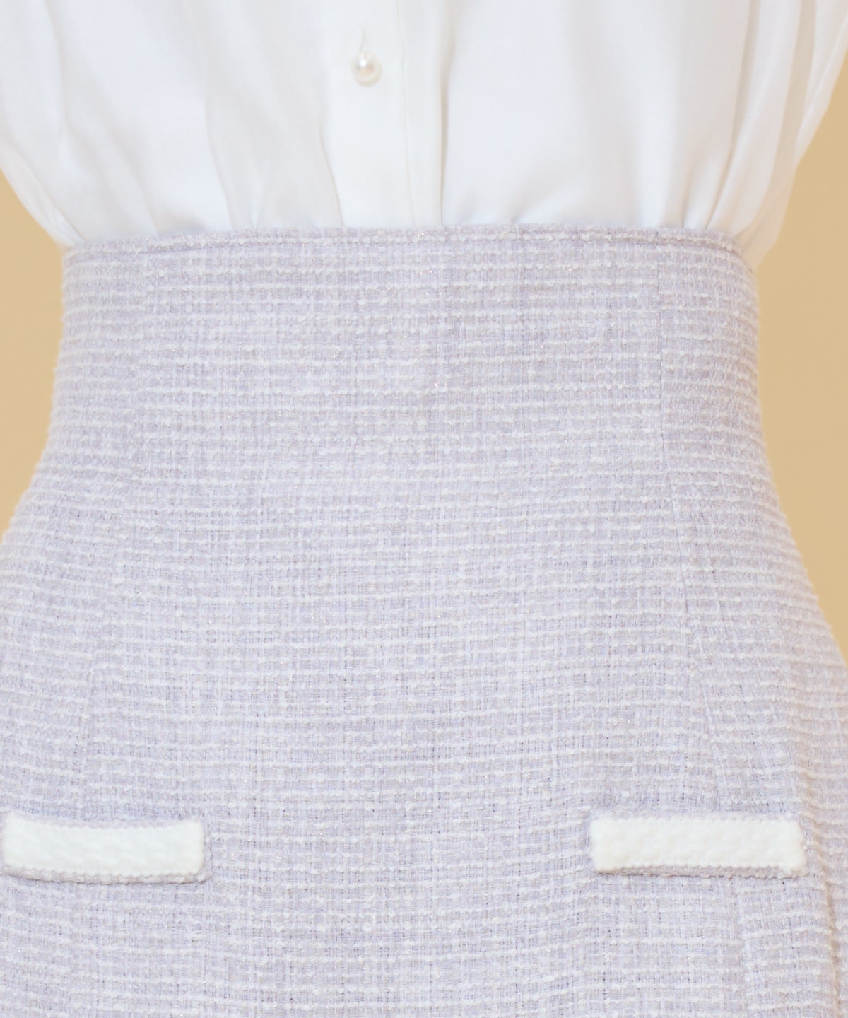 ブレードデザインツイードミニスカート