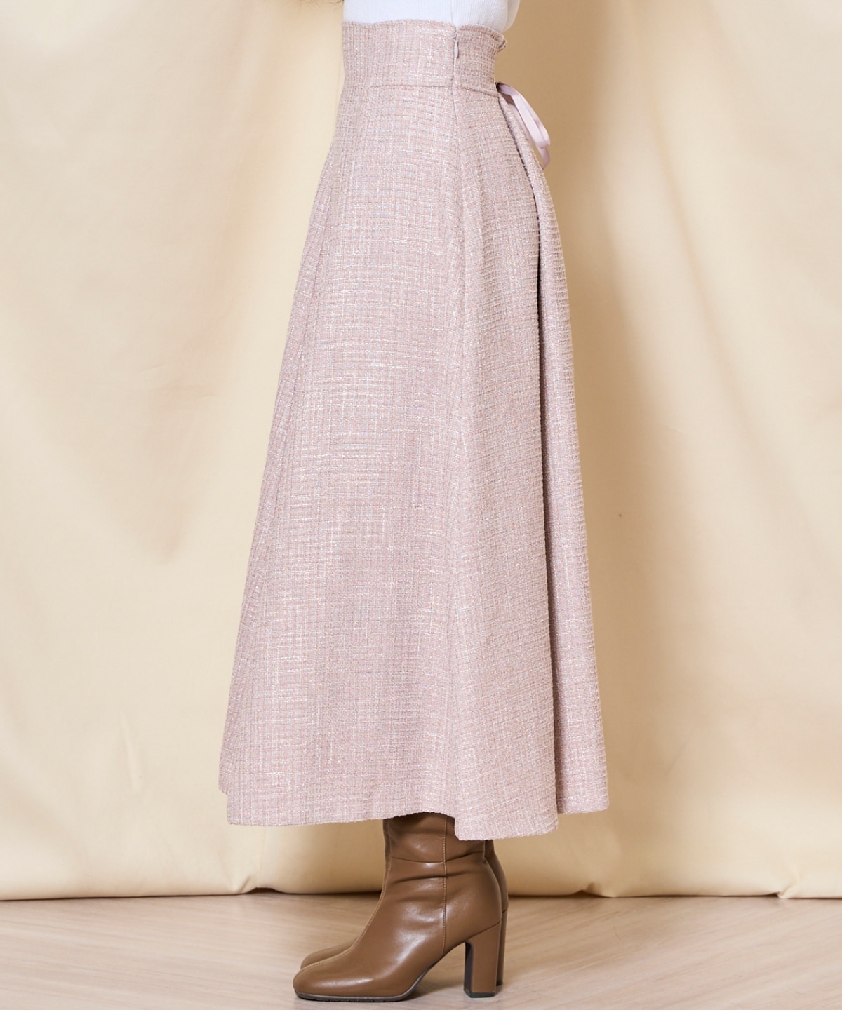 【ツイードセットアップシリーズ】ツイードフレアスカート