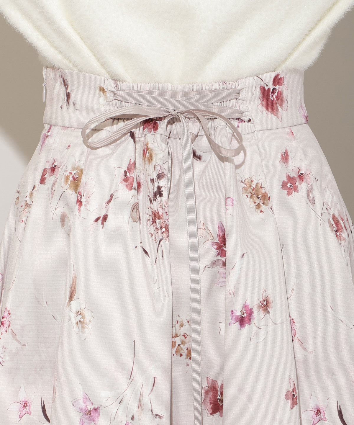 フラワープリントボリュームタックスカート