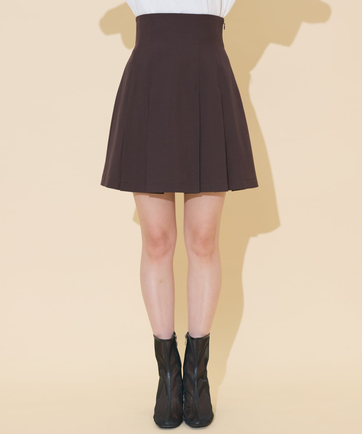 ハイウエストプリーツミニスカート