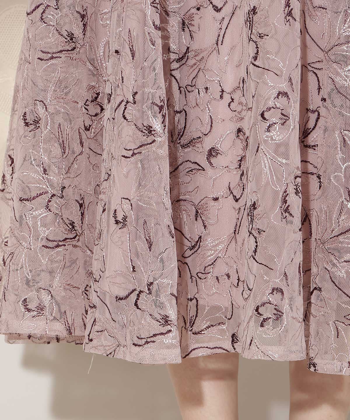 チュールエンブロイダリーワンピース