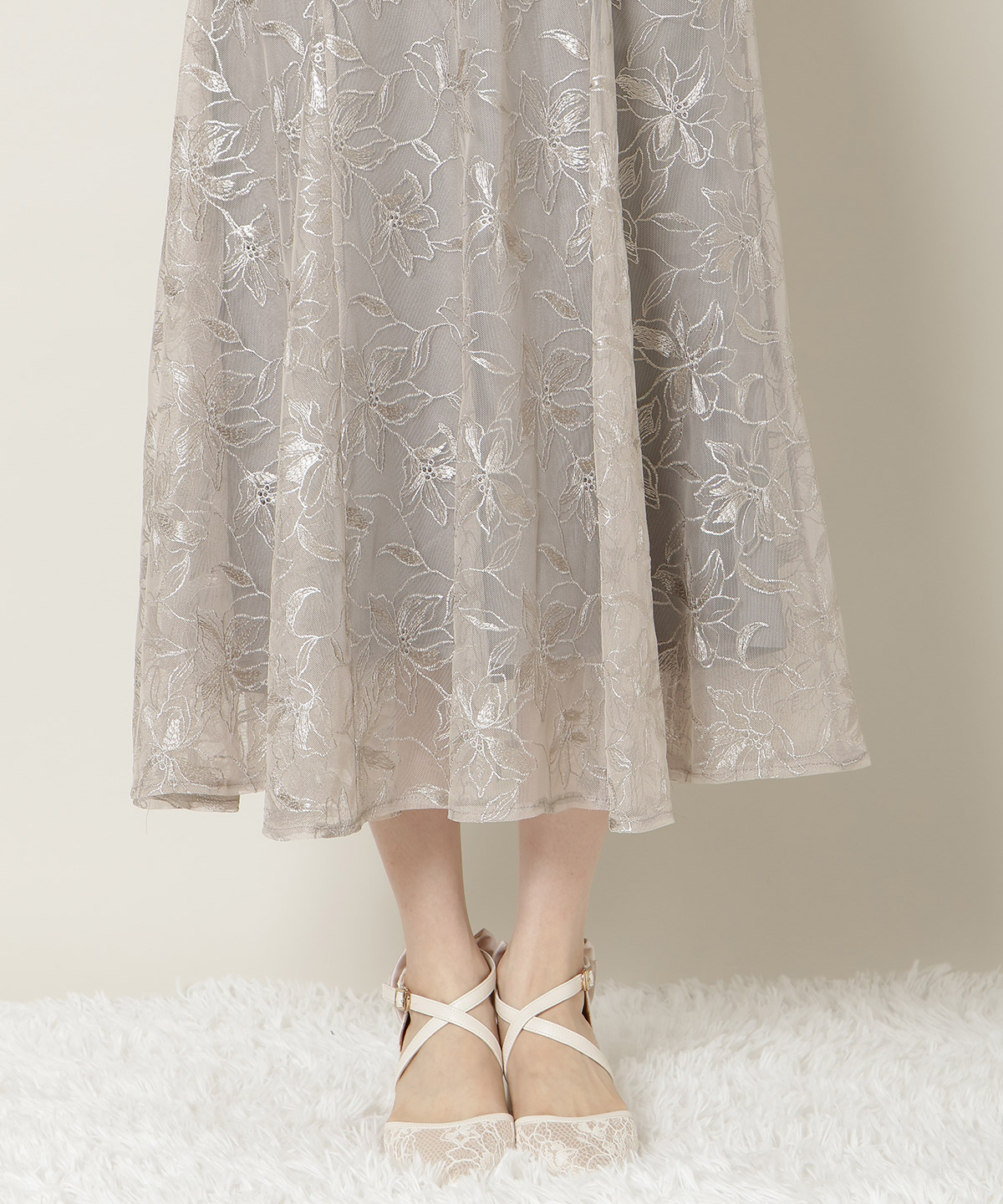 フラワーレースキャミワンピース