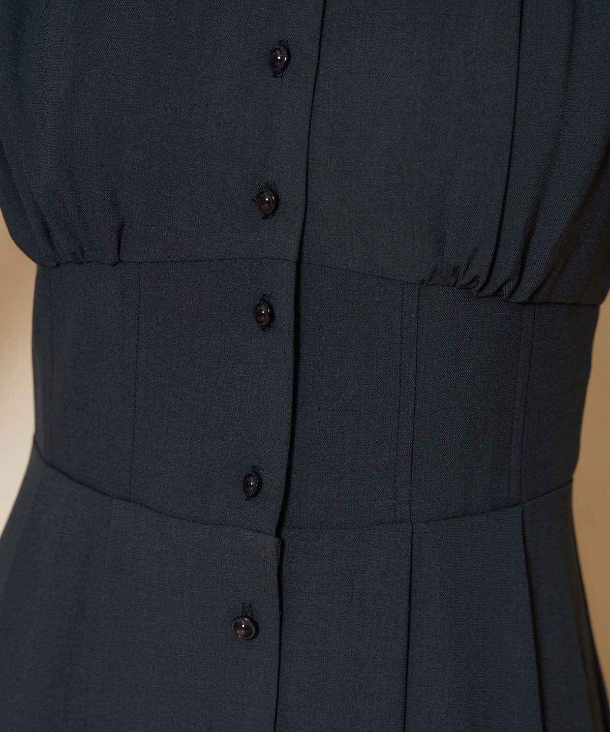 リボンタイコルセットシャツワンピース