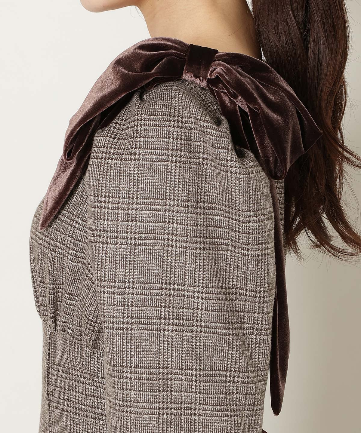 アシメリボンボートネックフレアワンピース