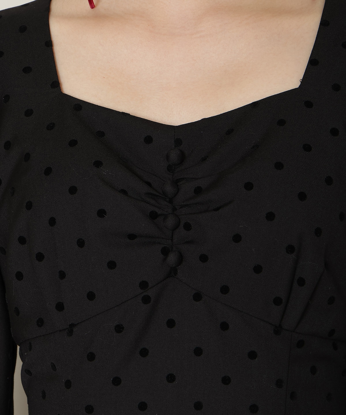 ドットフロッキーフレアワンピース