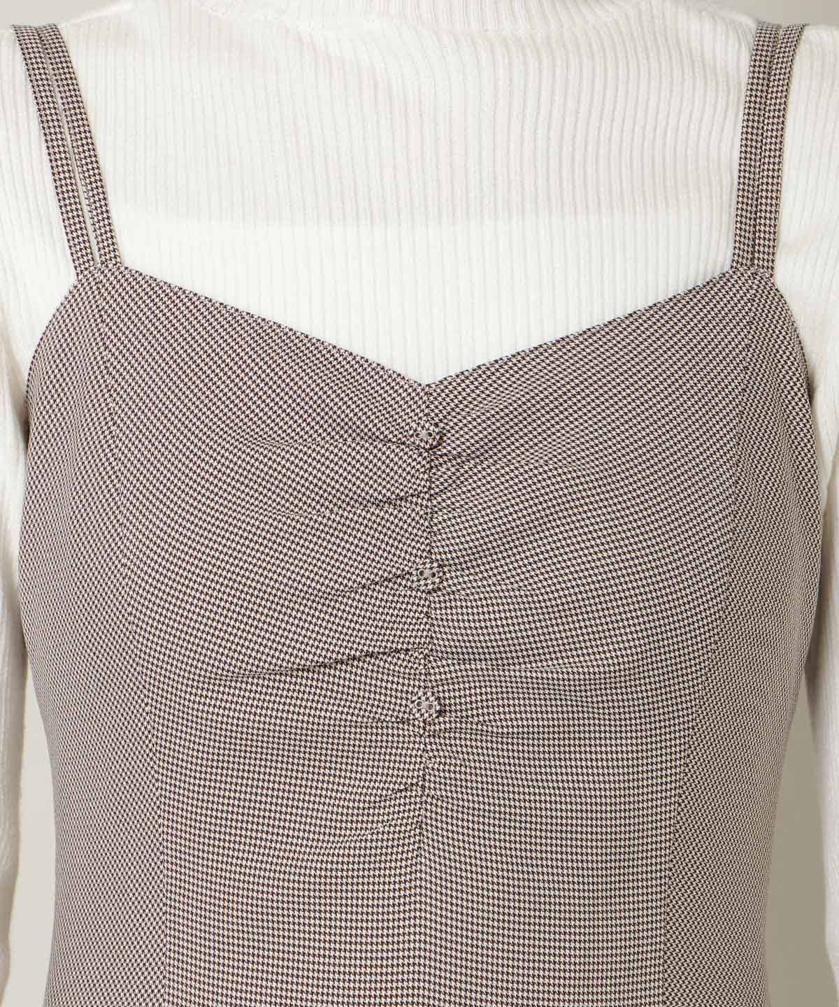 ダブルストラップアシンメトリーワンピース