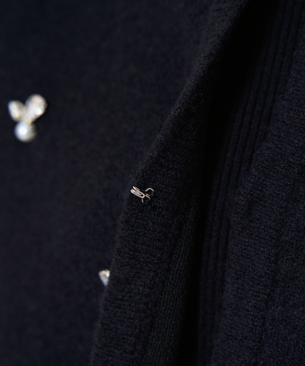 ノーカラービジューニットジャケット