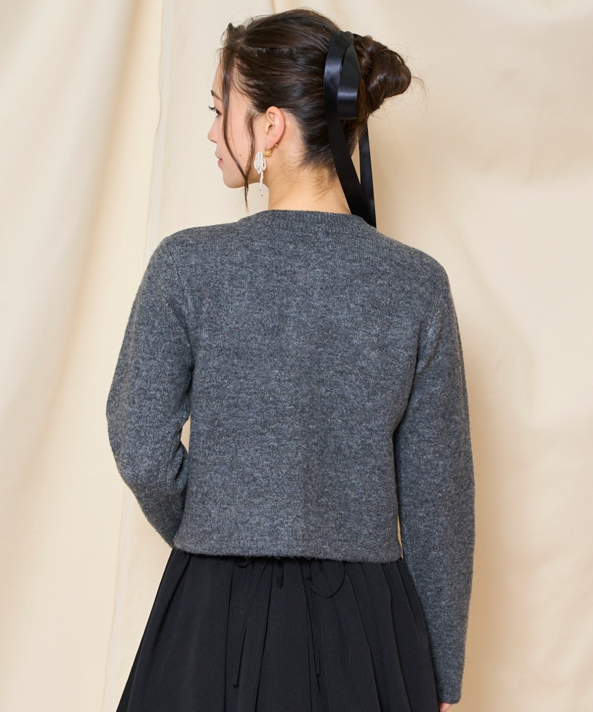 【再入荷予約受付中】モヘアライクニットジャケット