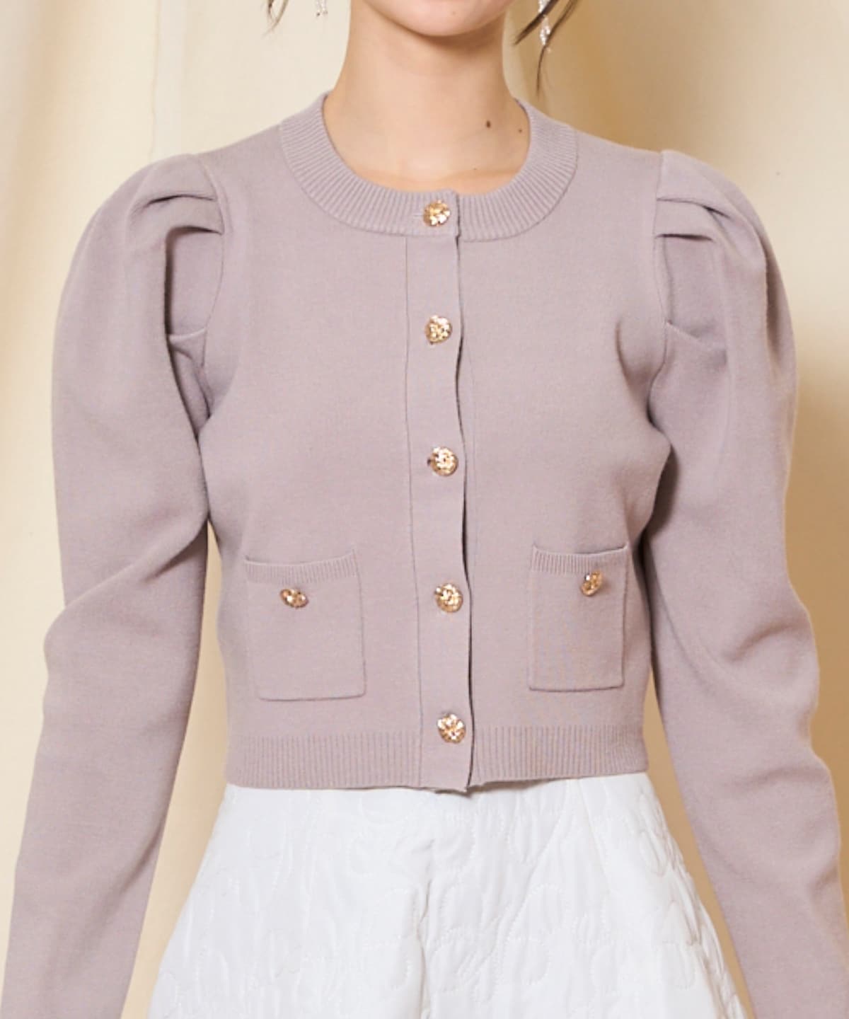 r♫さま専用　　　ウィル タックスリーブニットカーデ ピンク タックスリーブニットカーディガン(F ピンク): WILLSELECTION