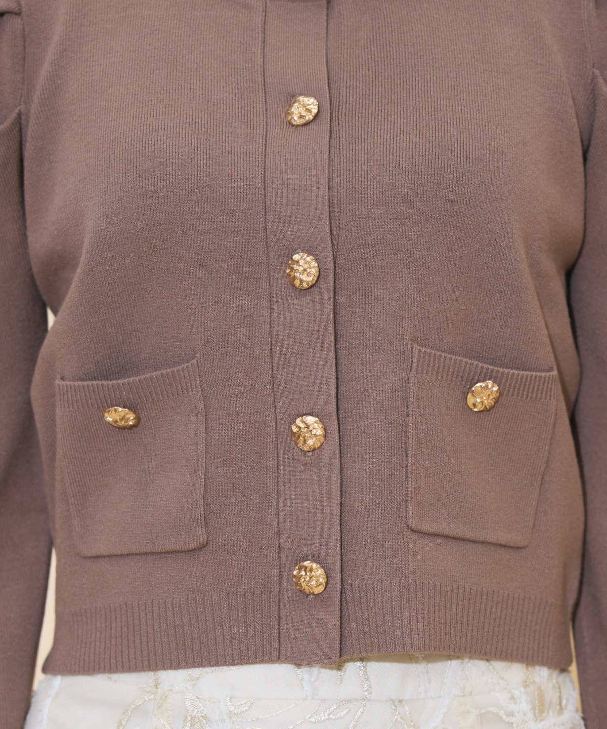 タックスリーブニットカーディガン