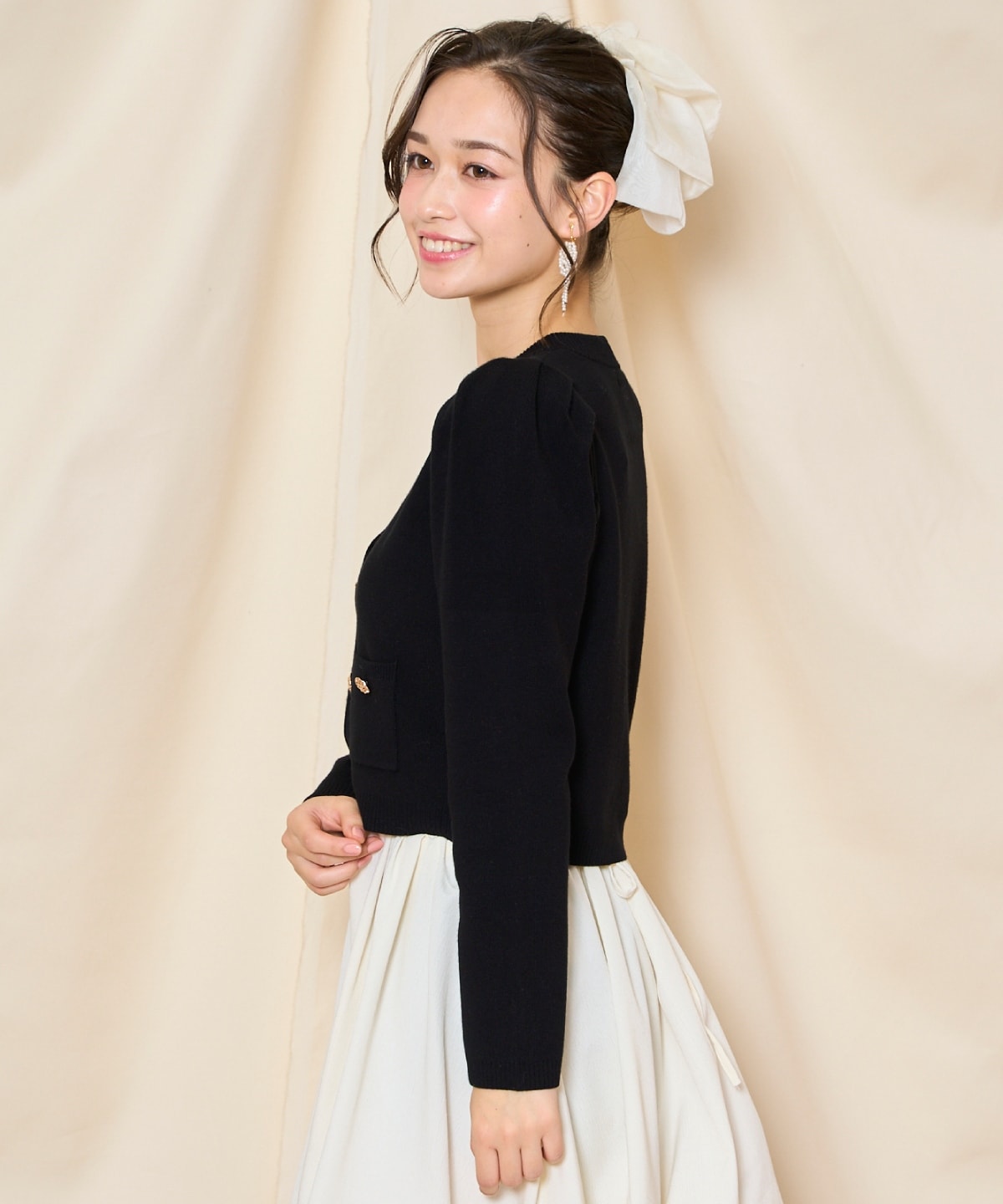 タックスリーブニットカーディガン