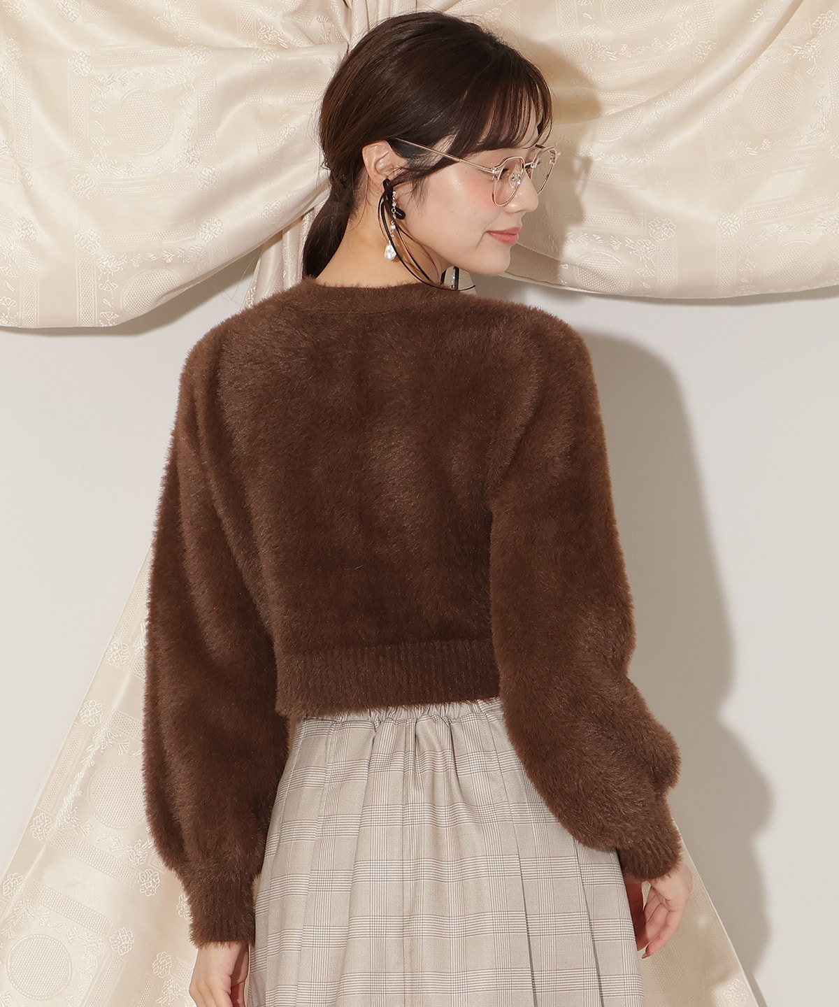 パール＆ビジューフェザーカーディガン