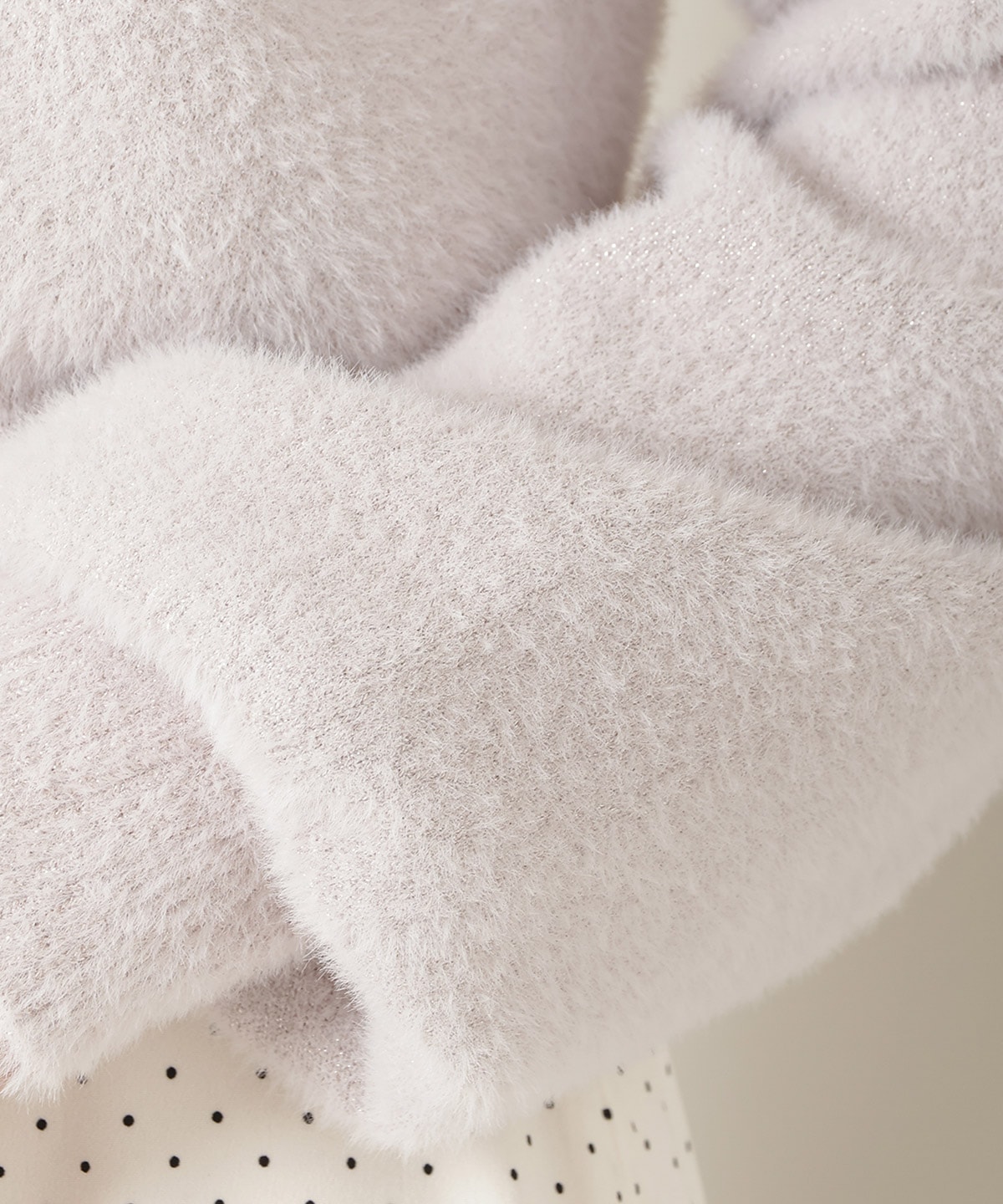 ラウンドネックラメフェザーカーディガン