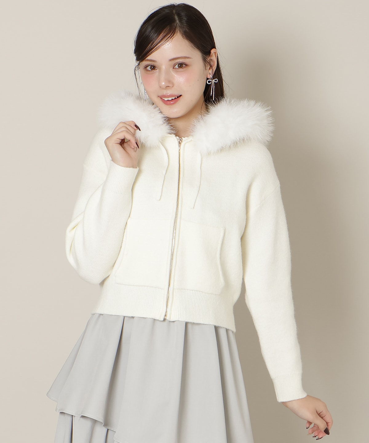 【1/1(thu)10時発売 New Year's Item】フードファーニットパーカー