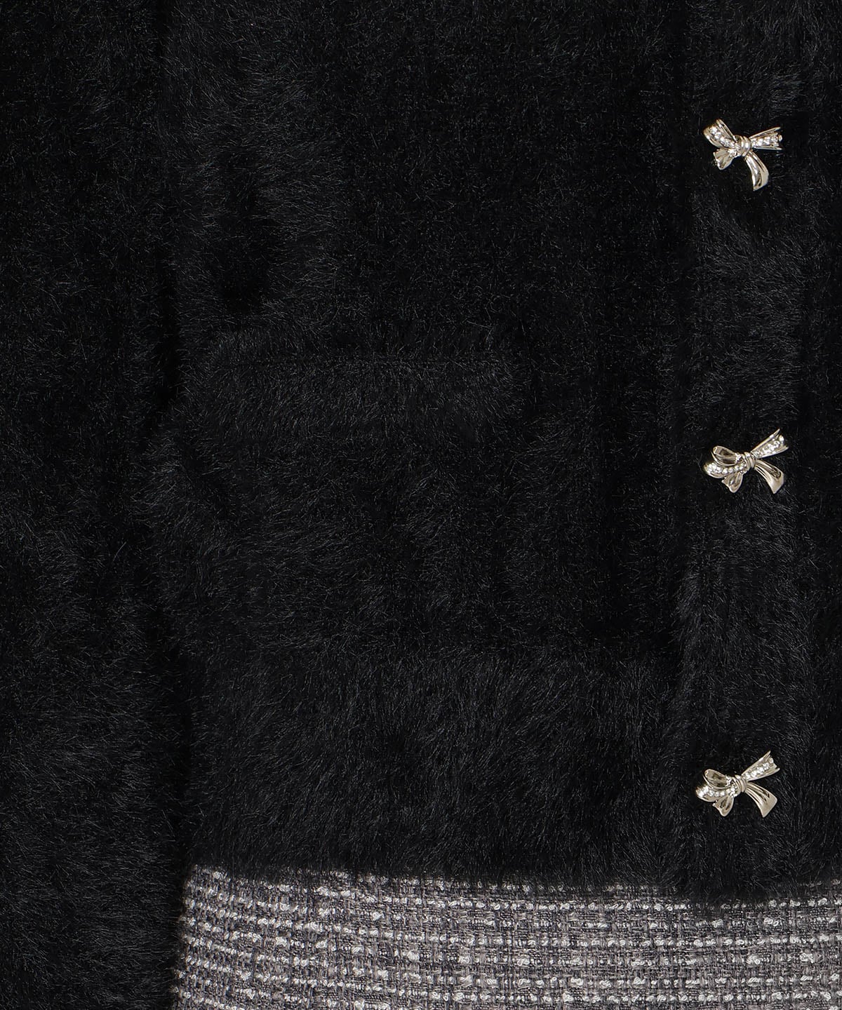 【1/1(thu)10時発売 New Year's Item】リボンボタンフェザーカーディガン