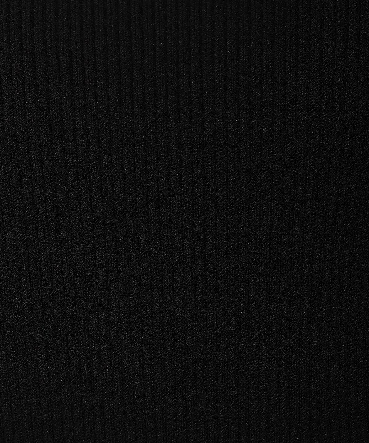 袖口リボンリブタートルニット