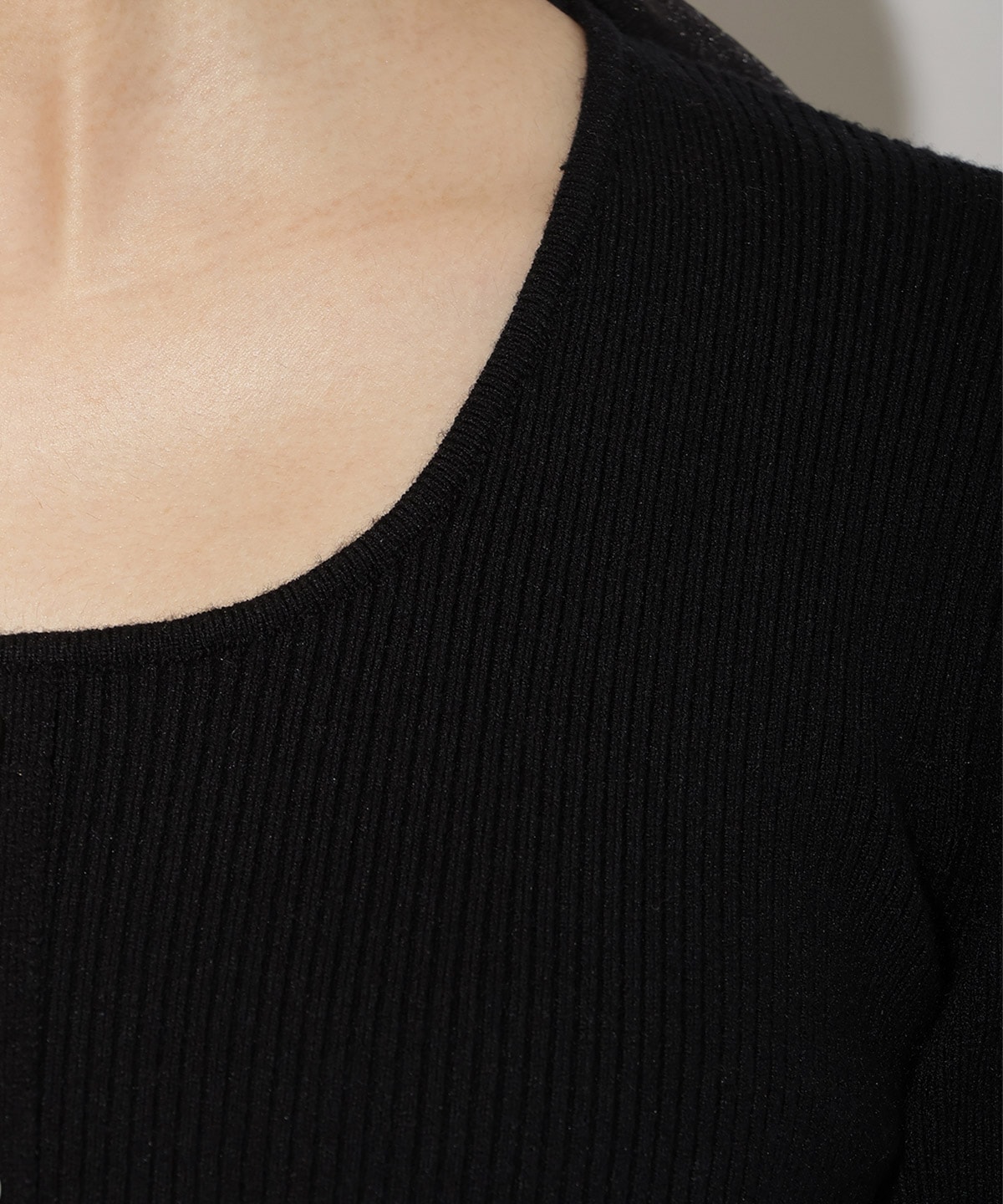 シアーリボンニット