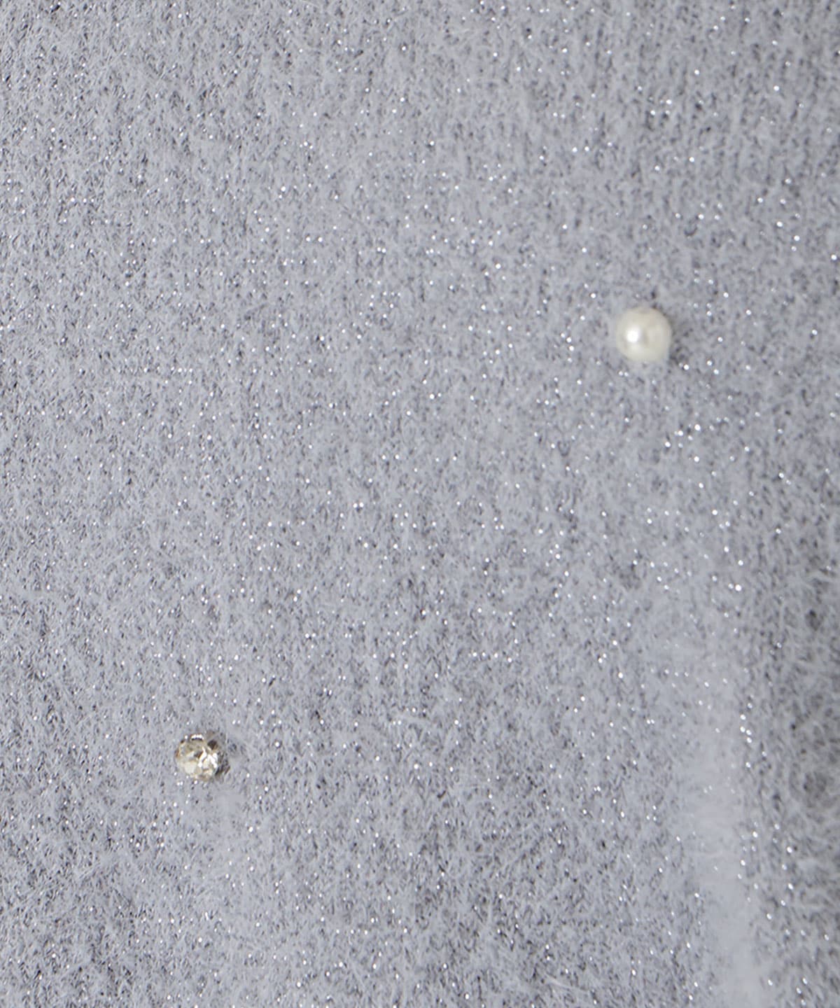 パールビジューフェザーニットトップス