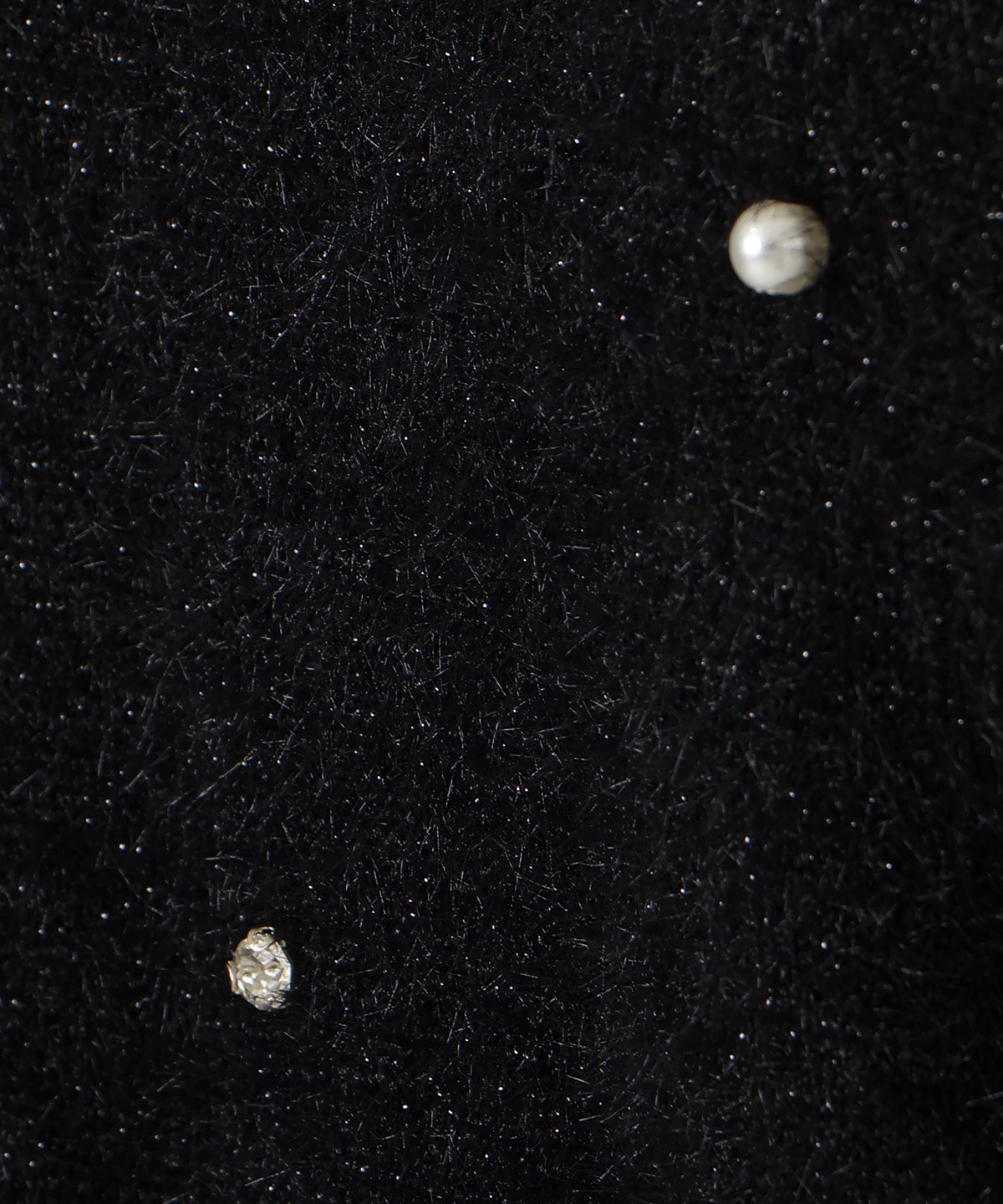 パールビジューフェザーニットトップス