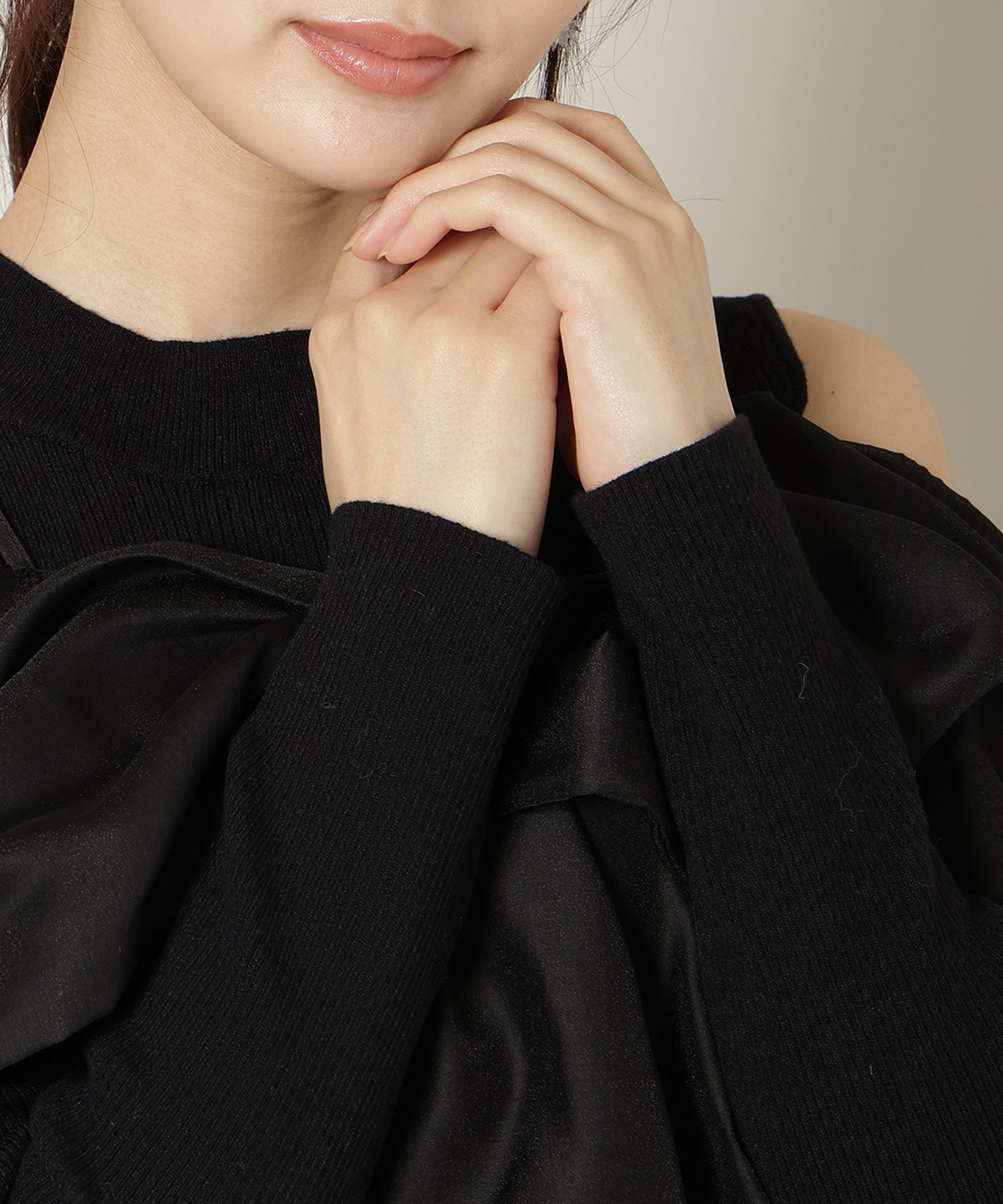 リボンビスチェドッキングリブニット