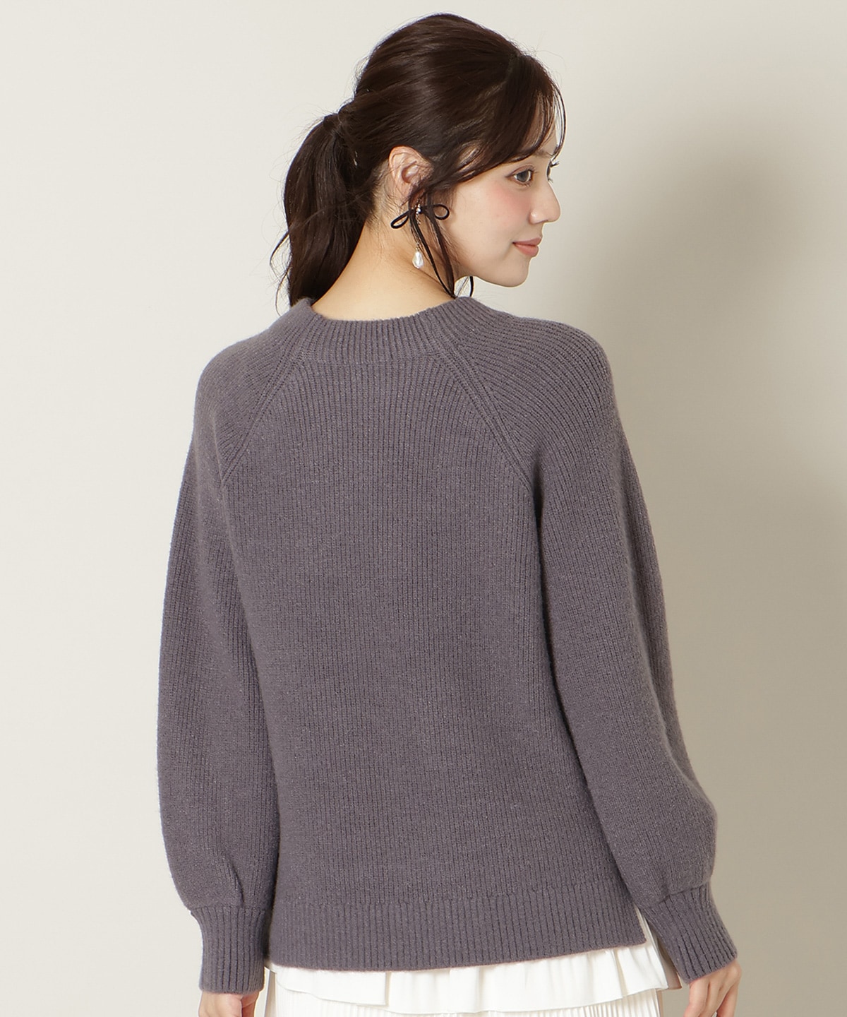 【KNIT PLEATS SET series】アソートボタンデザインニット