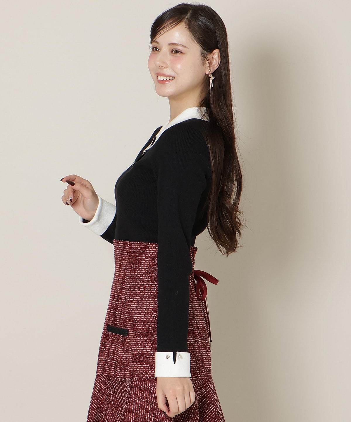 【1/1(thu)10時発売 New Year's Item】ポロカラーリブニット