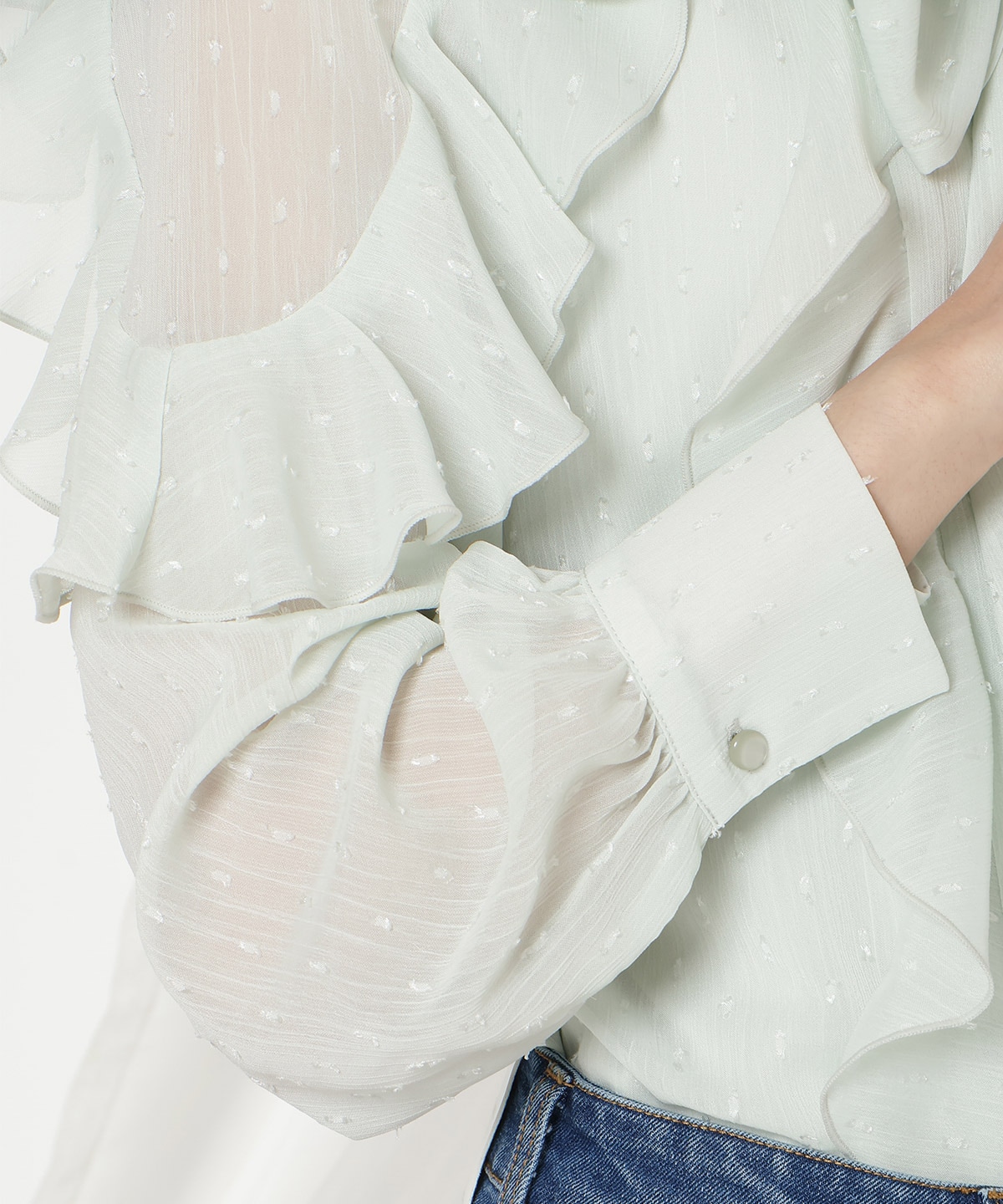 ドビードットフリルブラウス