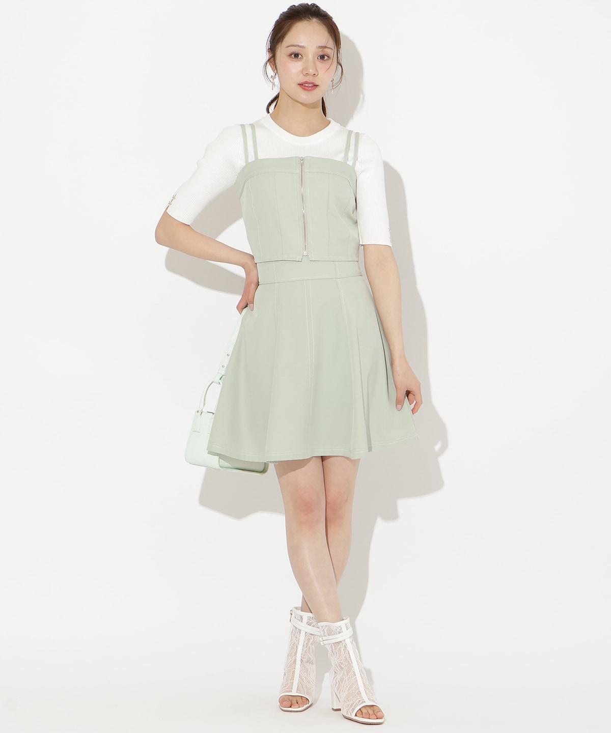 【3/19(thu)10時発売】フロントZIPデニムビスチェ