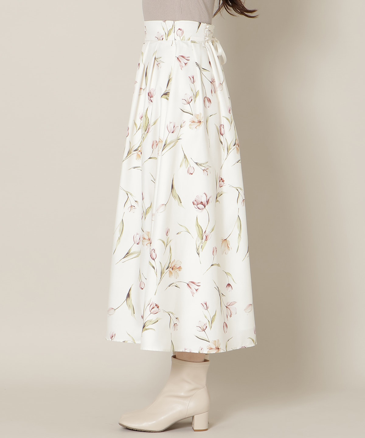 【1/14(wed)18時先行予約開始 】チューリッププリントタックフレアスカート