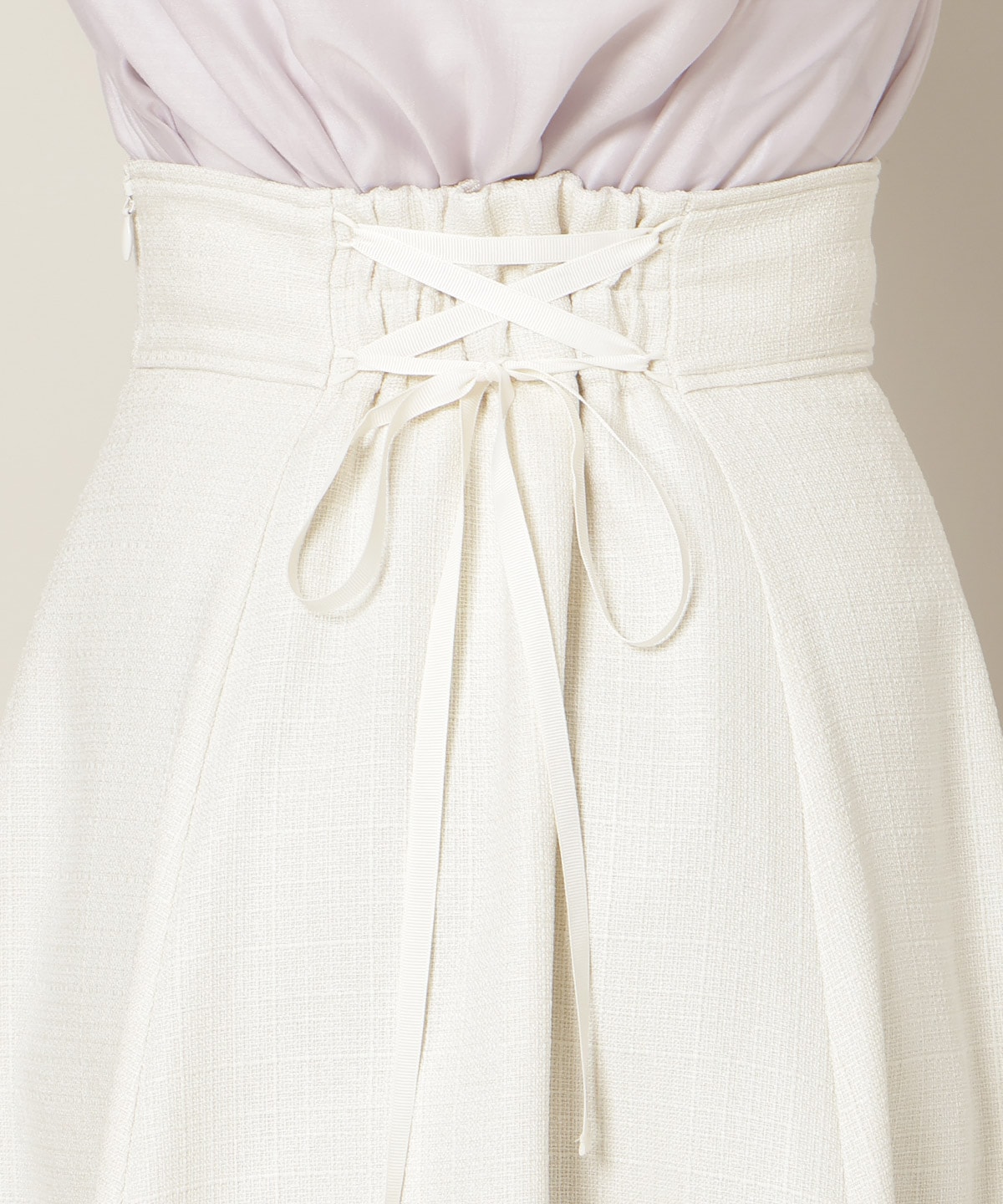 ハイウエストツイードフレアスカート