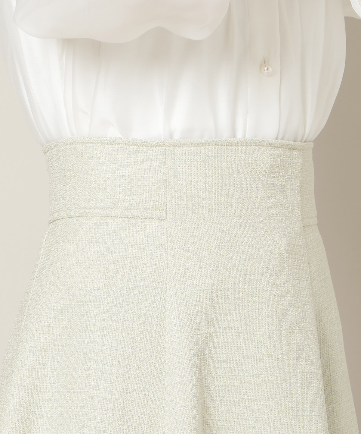 ハイウエストツイードフレアスカート