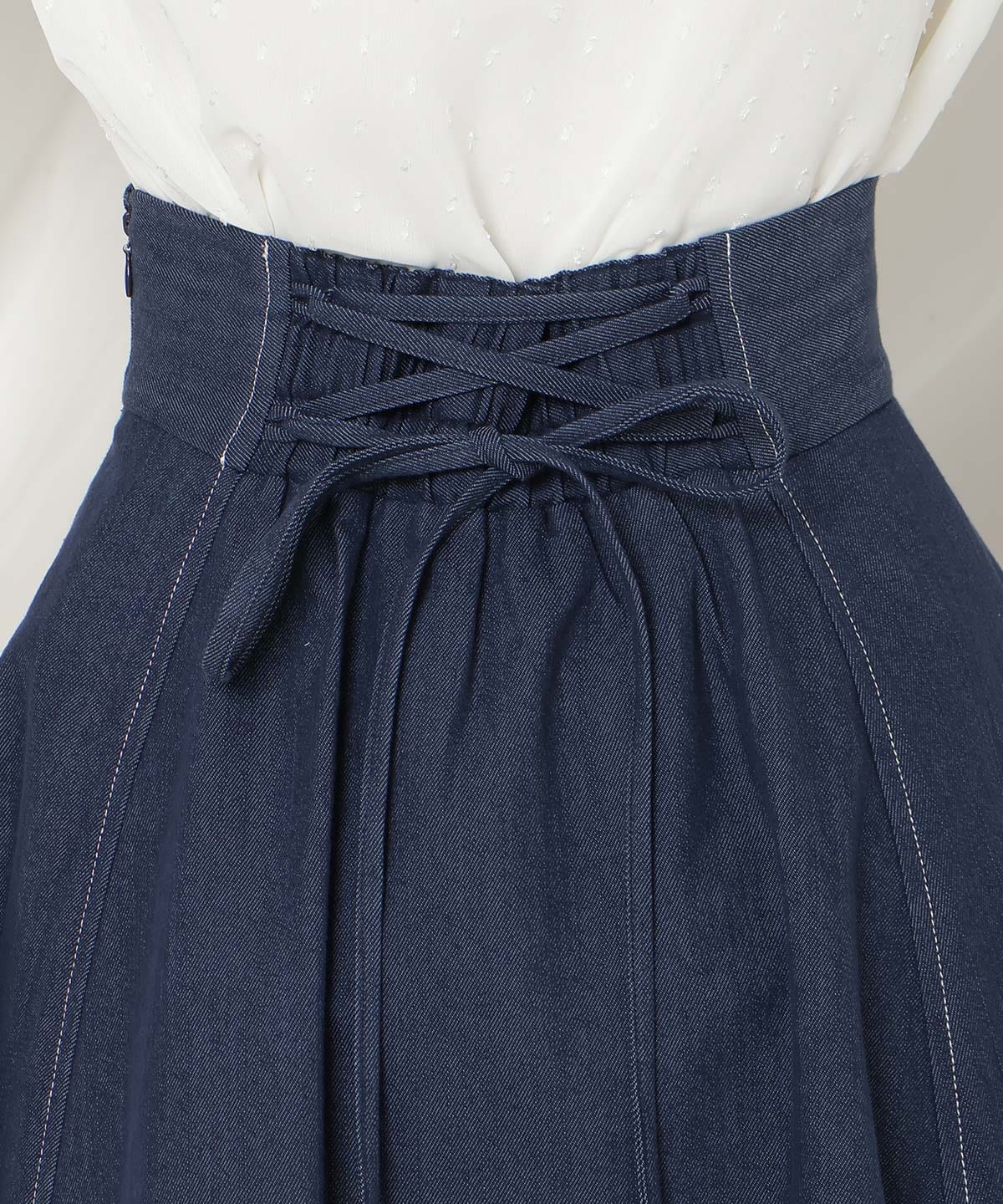 ベルトデザインフレアスカート