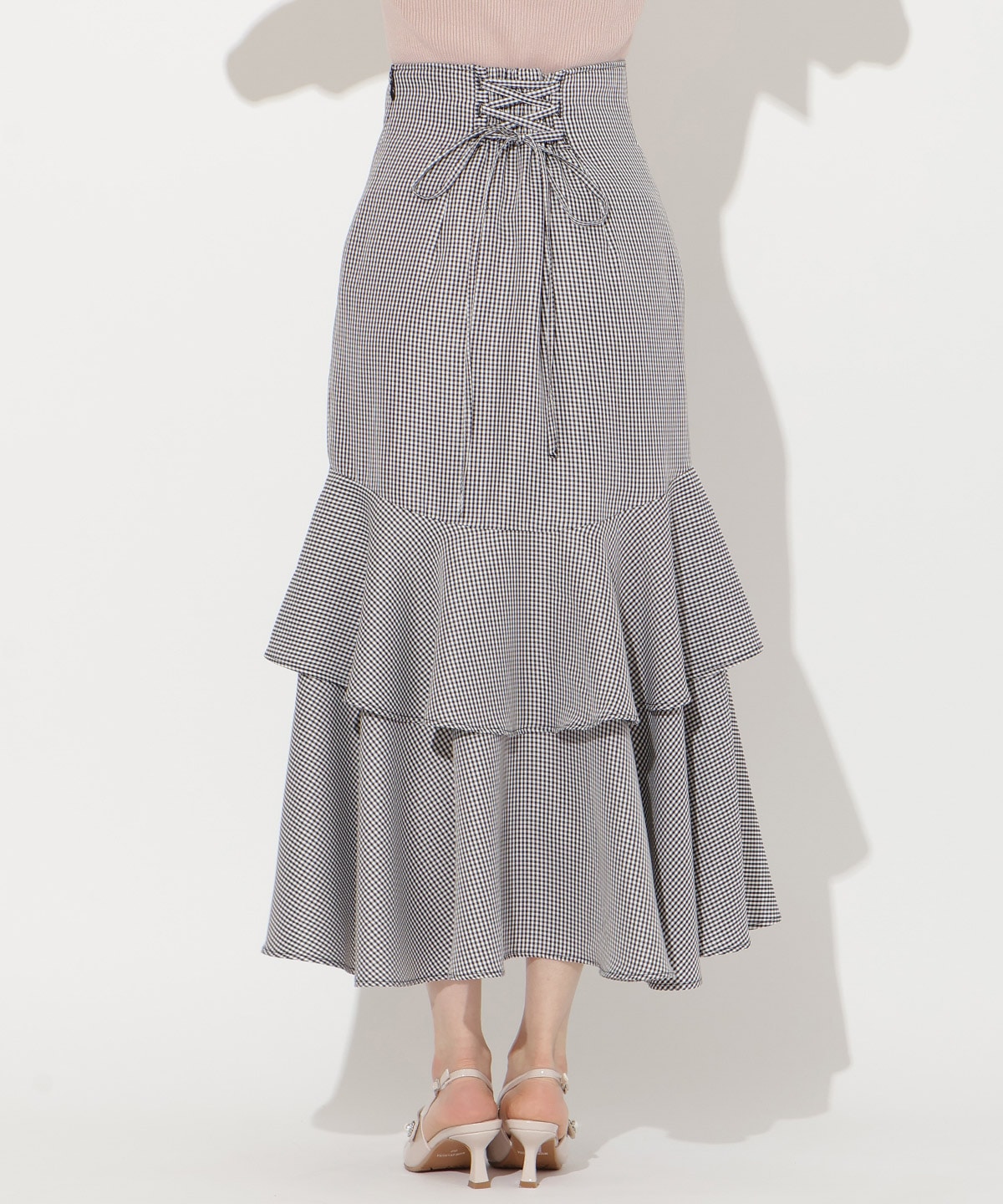 スリットデザインラッフルリボンスカート