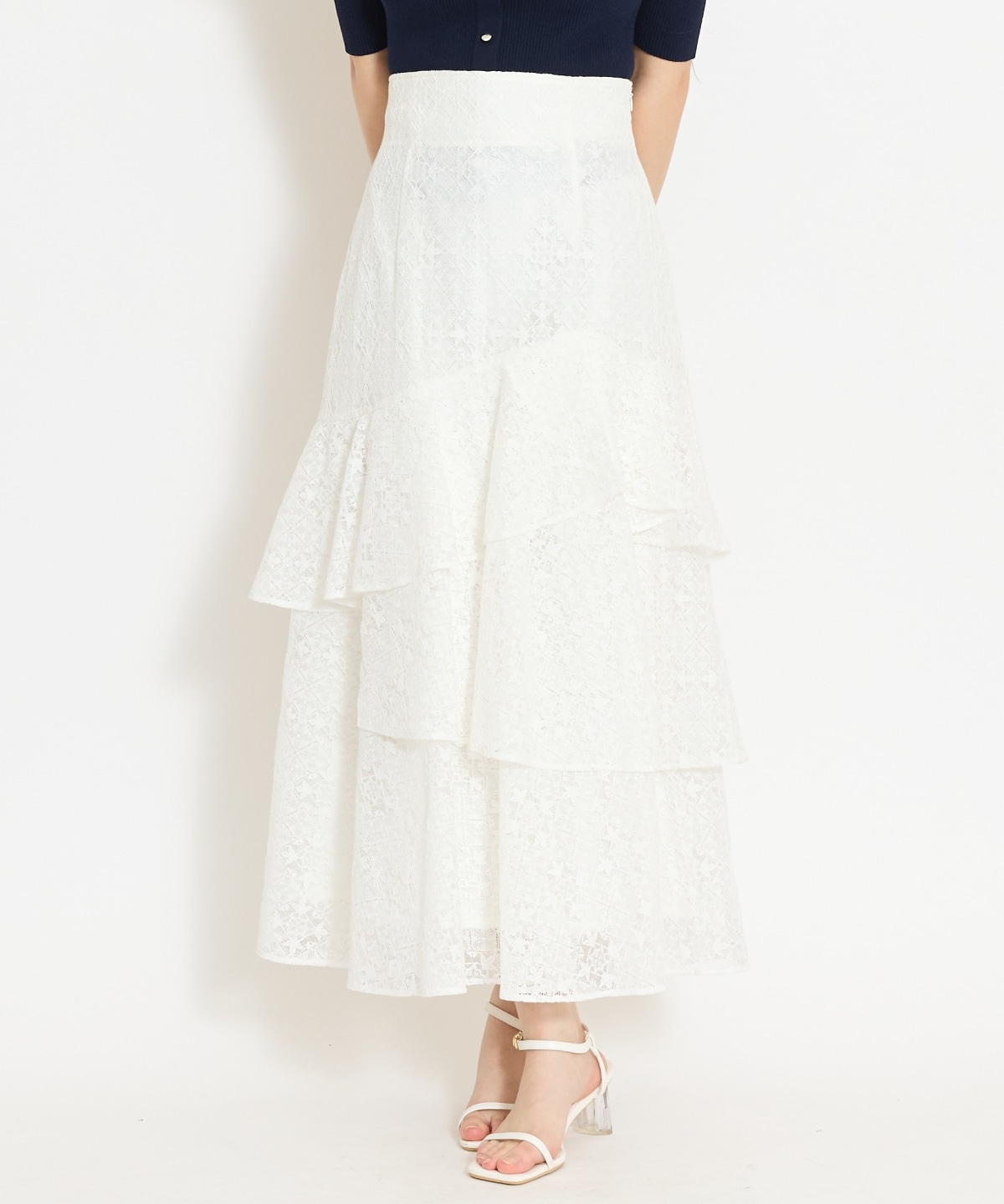 アシメティアードレーススカート