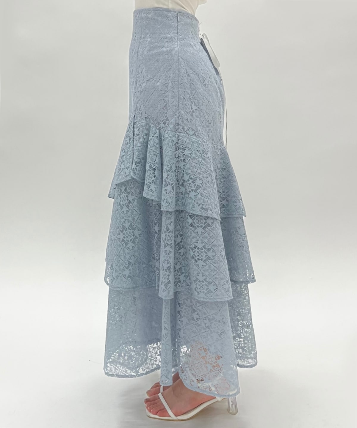 アシメティアードレーススカート