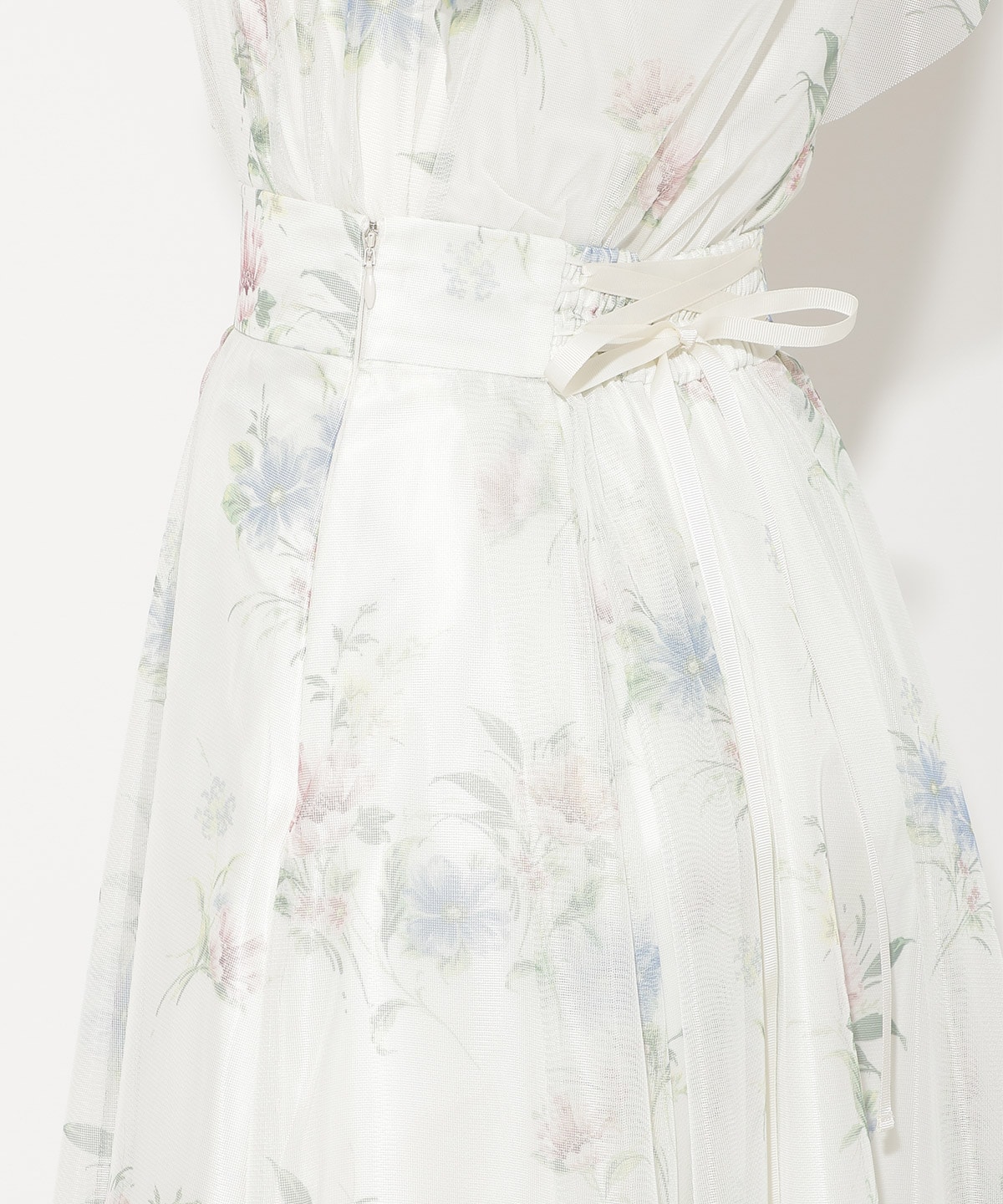 フラワーメッシュタックフレアスカート