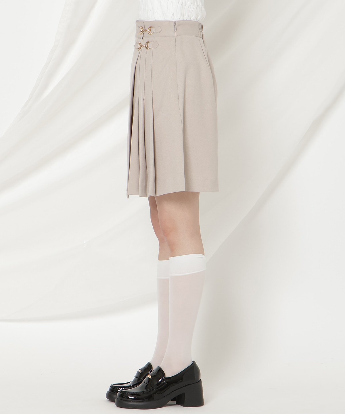 ビットデザインプリーツミニスカパン