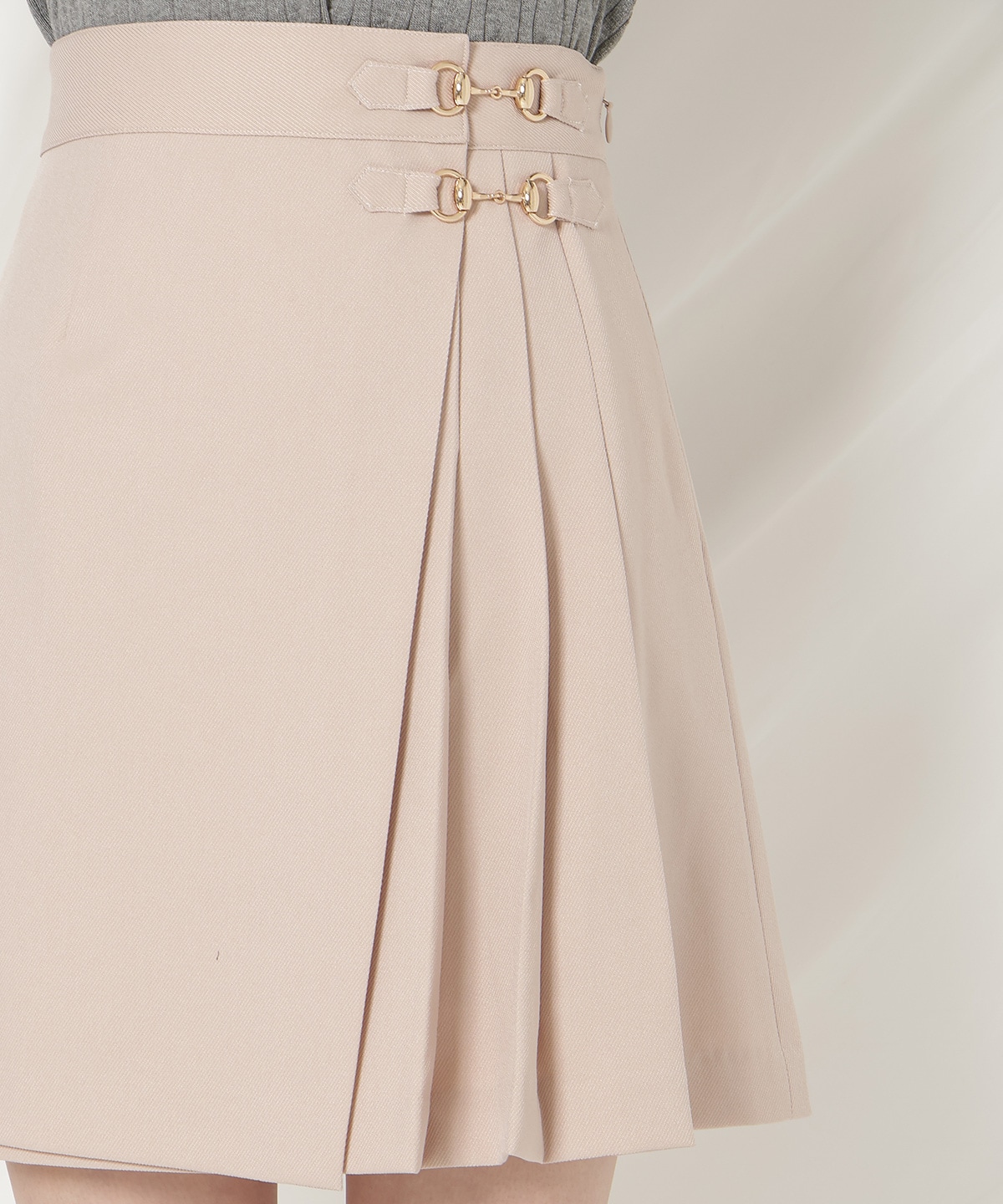 ビットデザインプリーツミニスカパン