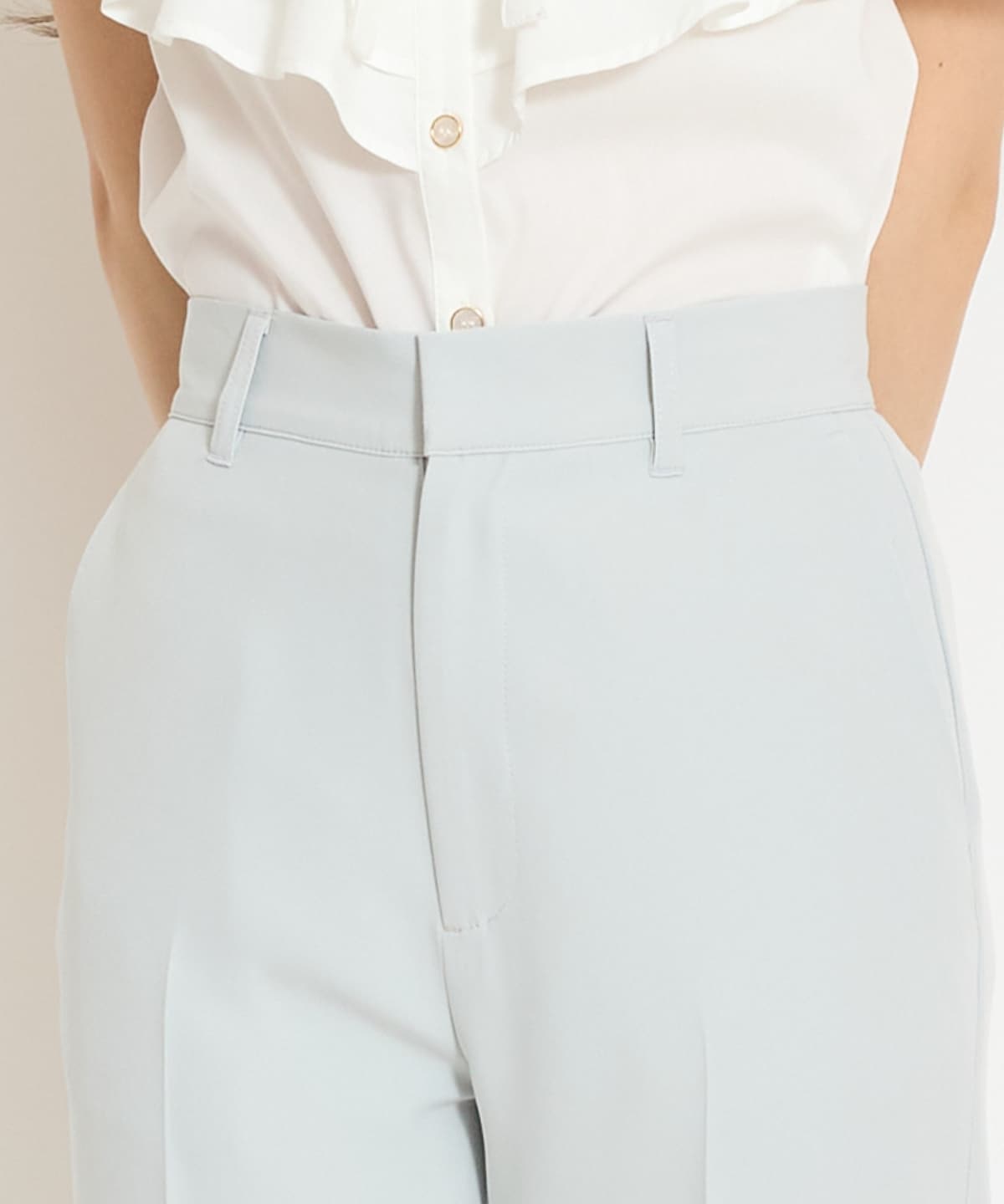 パールデザインテーパードパンツ