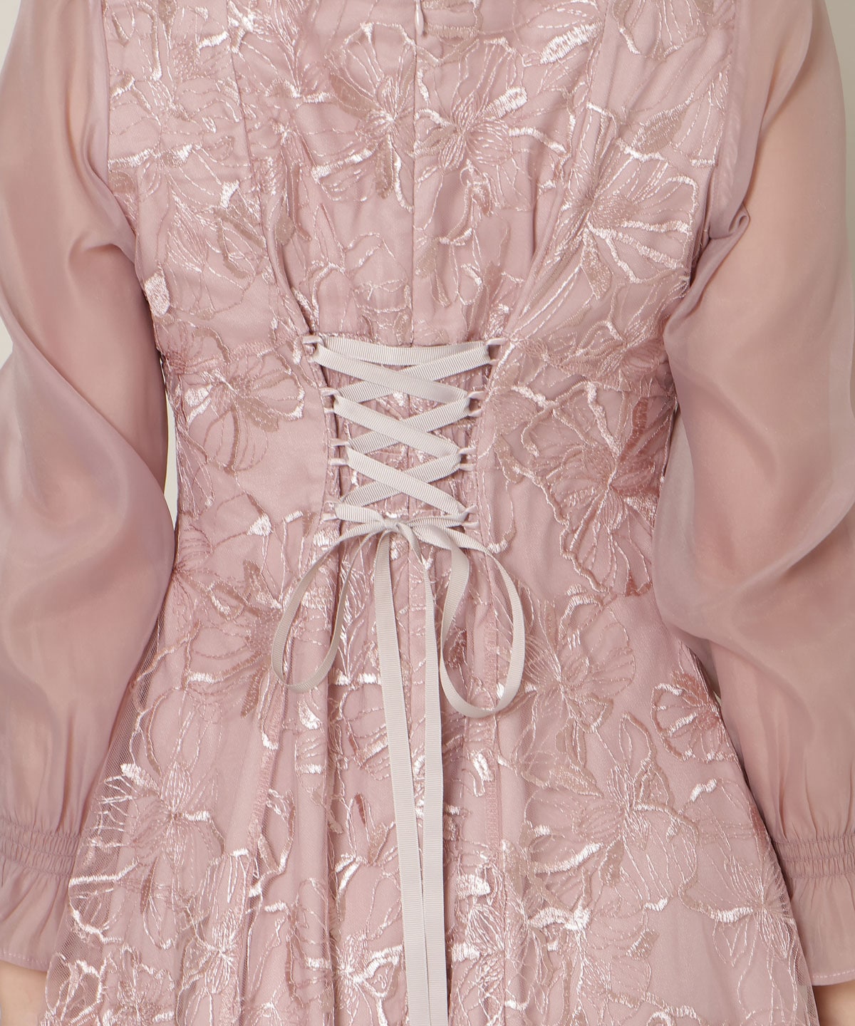 パネルラインフラワーレースワンピース